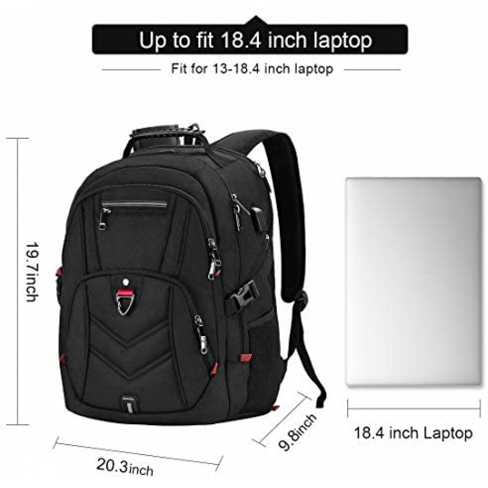 Mochila Laptop NEWHEY 9901 17" Trasera Impermeable -Negro