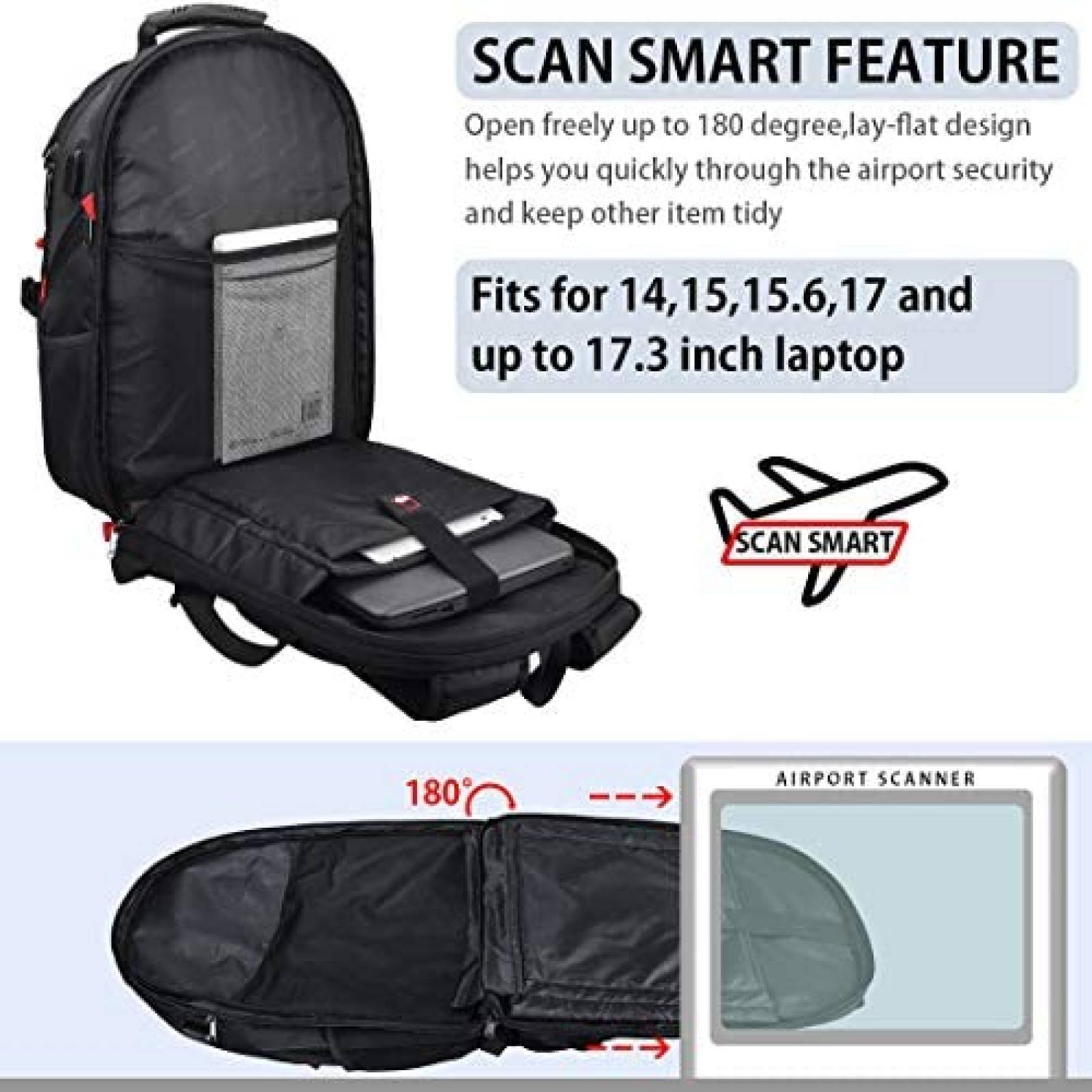 Mochila Laptop NEWHEY 9901 17" Trasera Impermeable -Negro