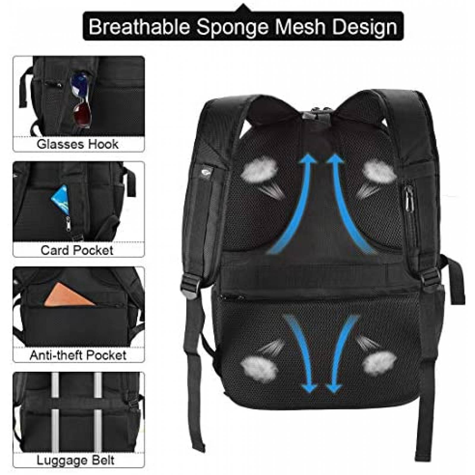 Mochila Laptop NEWHEY 9901 17" Trasera Impermeable -Negro