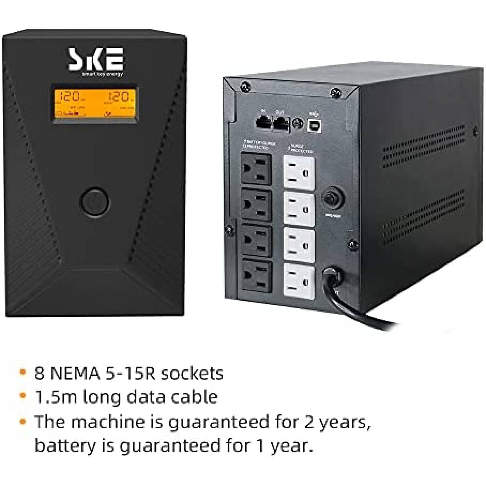 Bateria respaldo SKE SMART KEY ENERGY SK600 360W UPS -Negro