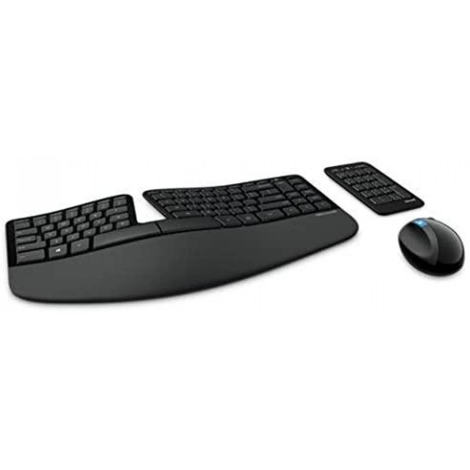 Teclado Ergonomico Microsoft L5V-00002 USB con Mouse -Negro