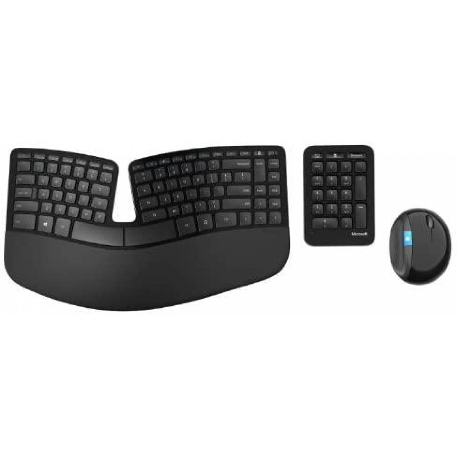 Teclado Ergonomico Microsoft L5V-00002 USB con Mouse -Negro