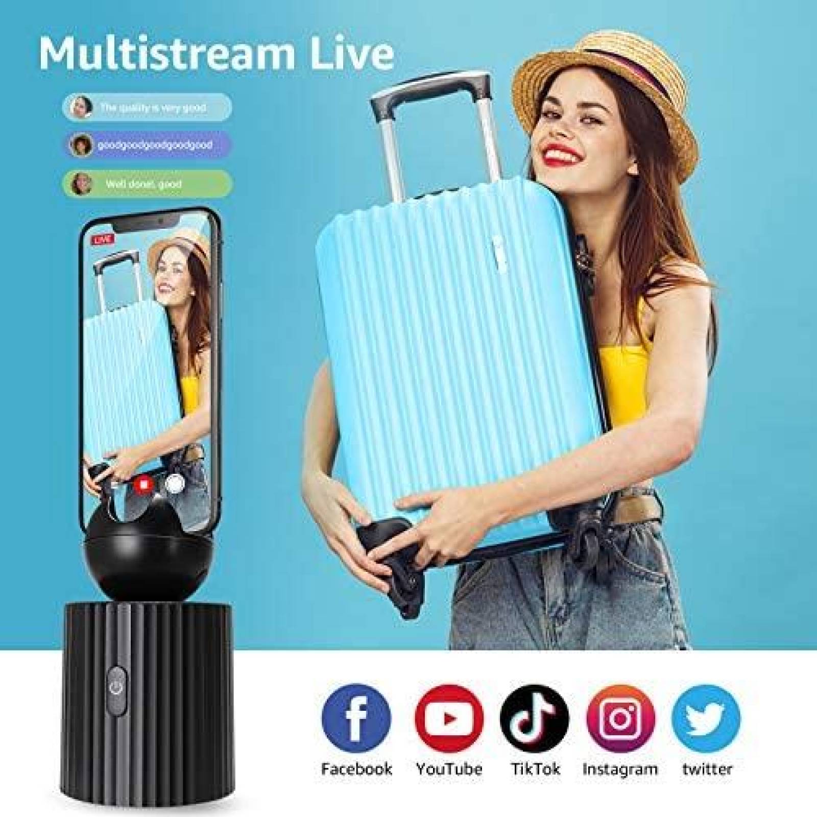 Estabilizador Para Telefono Rainco iPhone Android 360 Negro