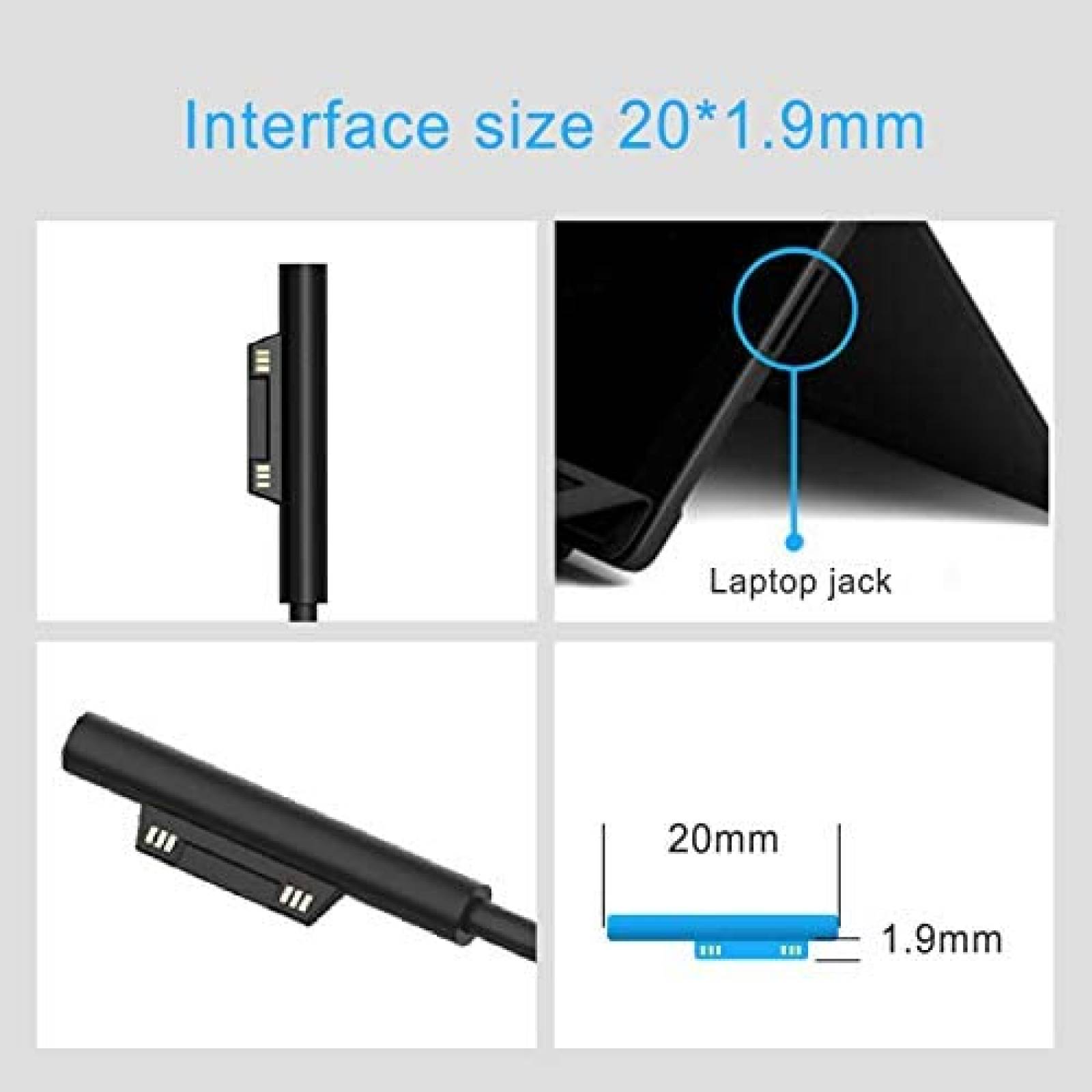 Cargador Universal Mackertop para Surface Pro de 127W -Negro