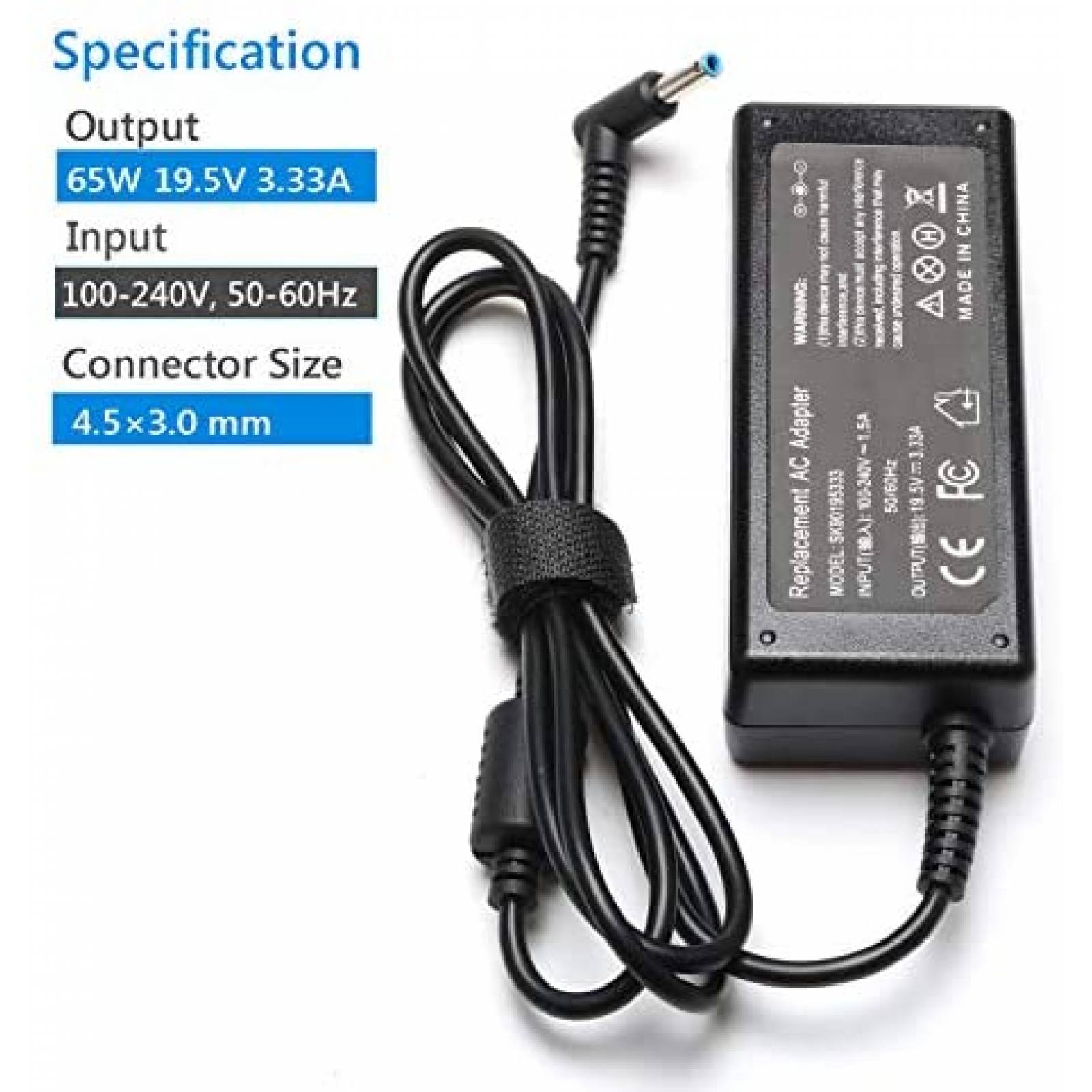 Cargador para Laptop NATNO HP 15-DA 45W 65W -Negro