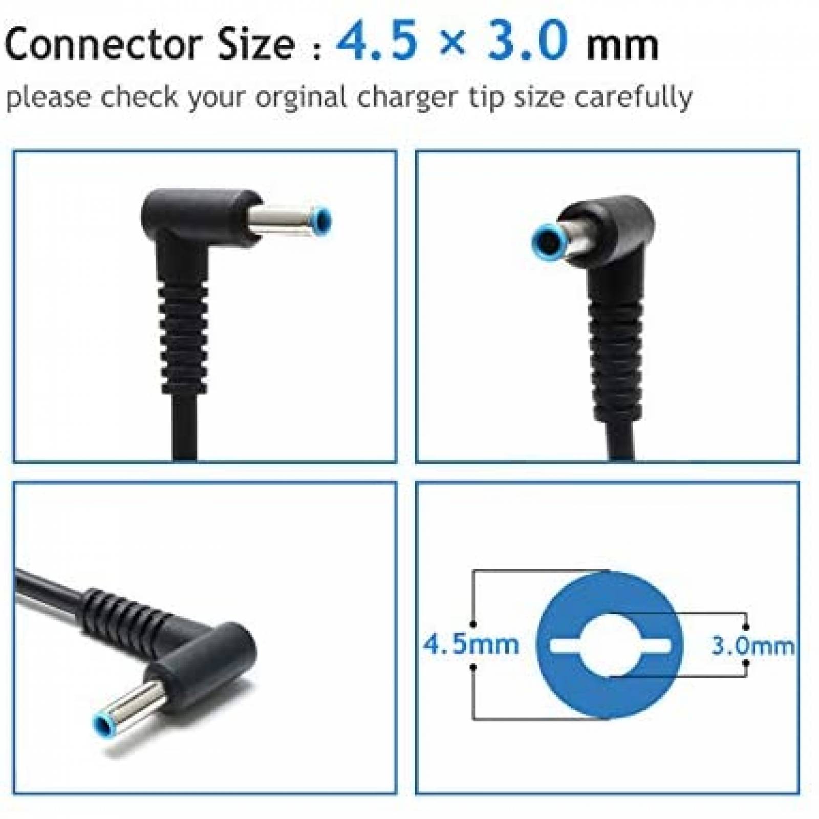 Cargador para Laptop NATNO HP 15-DA 45W 65W -Negro