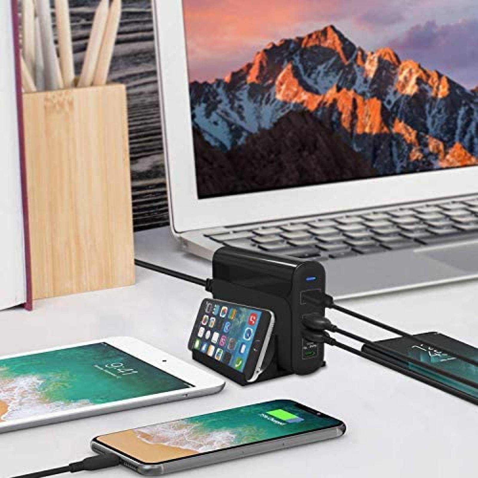 Fuente de poder HUNDA A2002 USB C Carga rapida -Negro