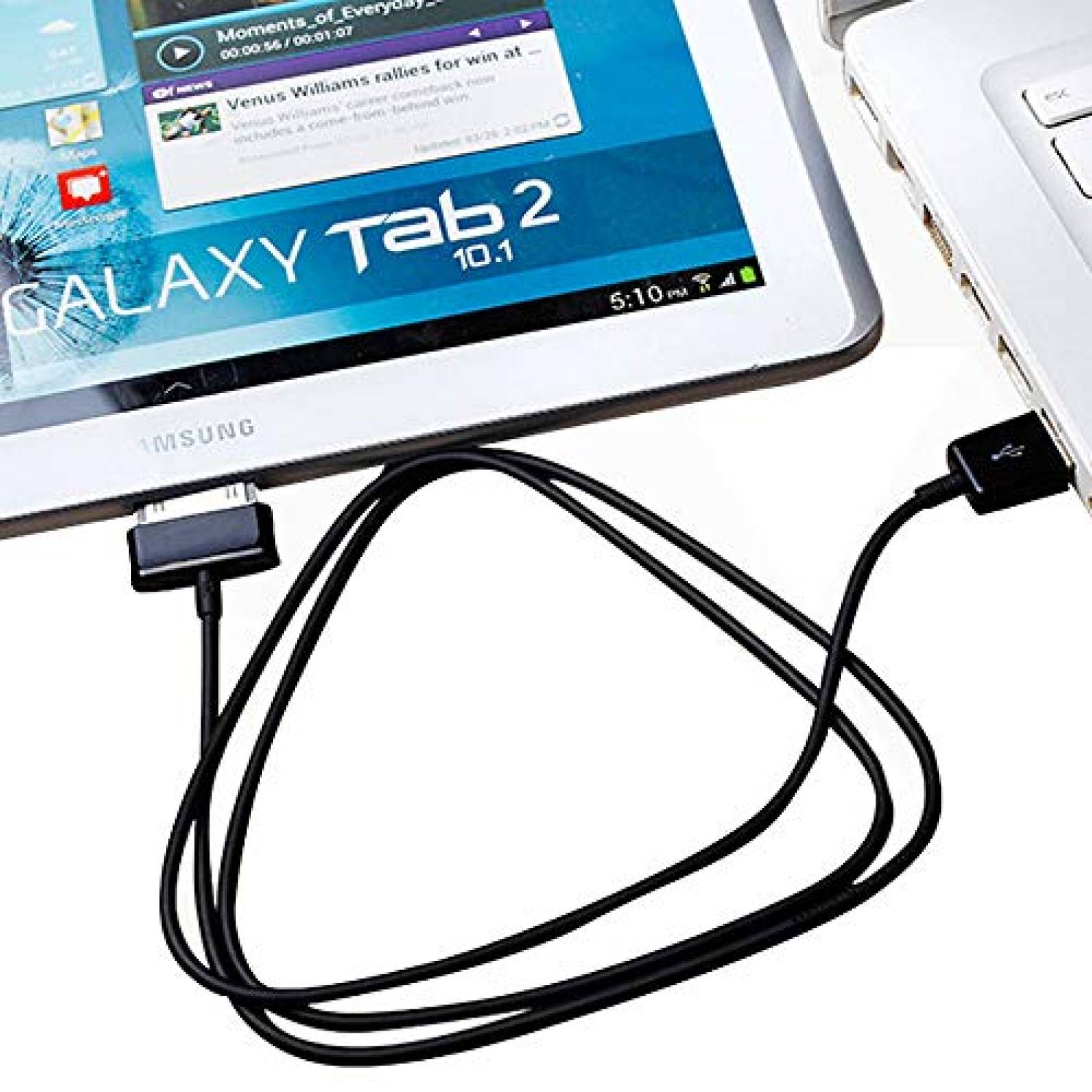 Cable cargador Olort Galaxy Tab 2 10.1" compatible -Negro