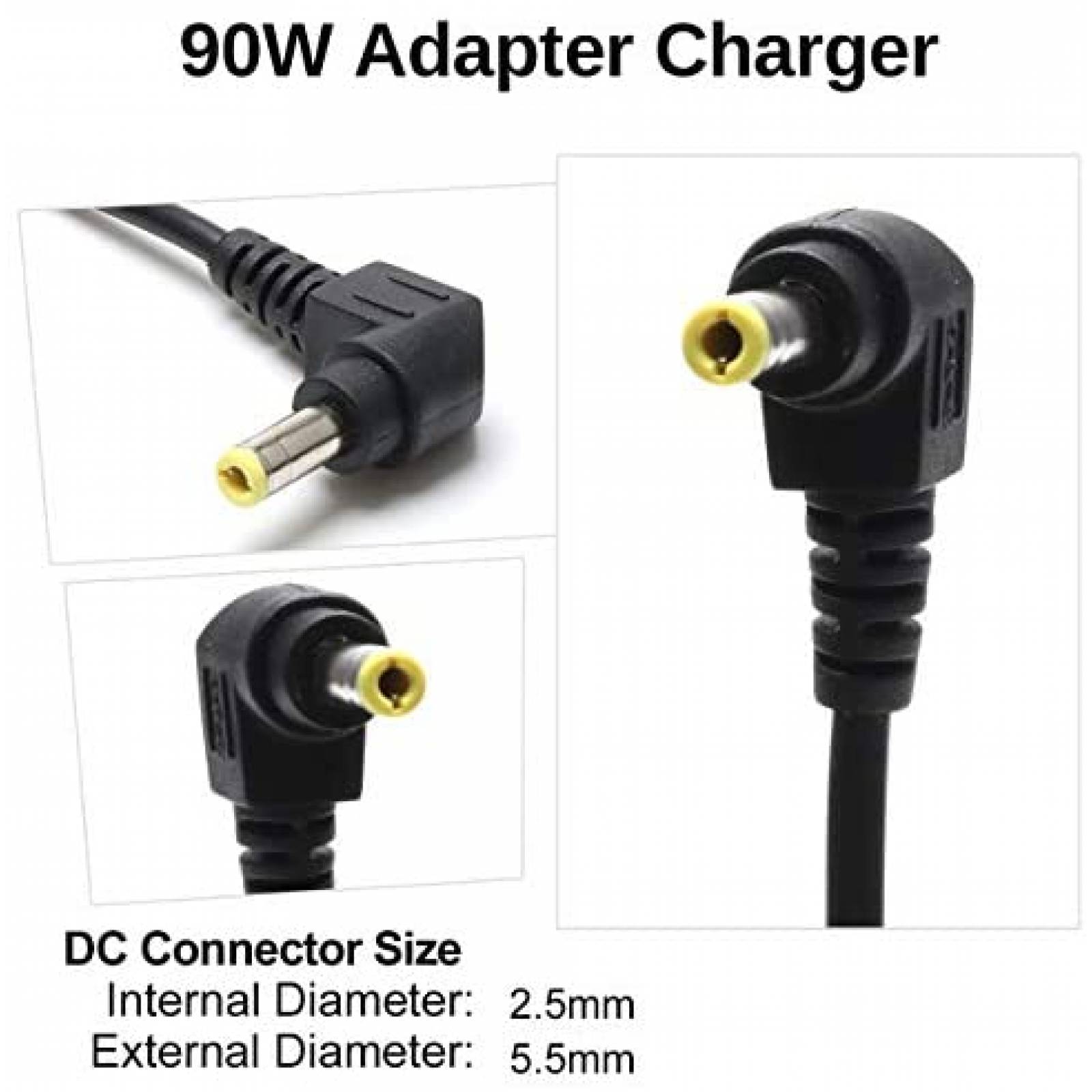 Cargador Generico 19V 4,74 A 90W 100-240V 50/60 Hz -Negro