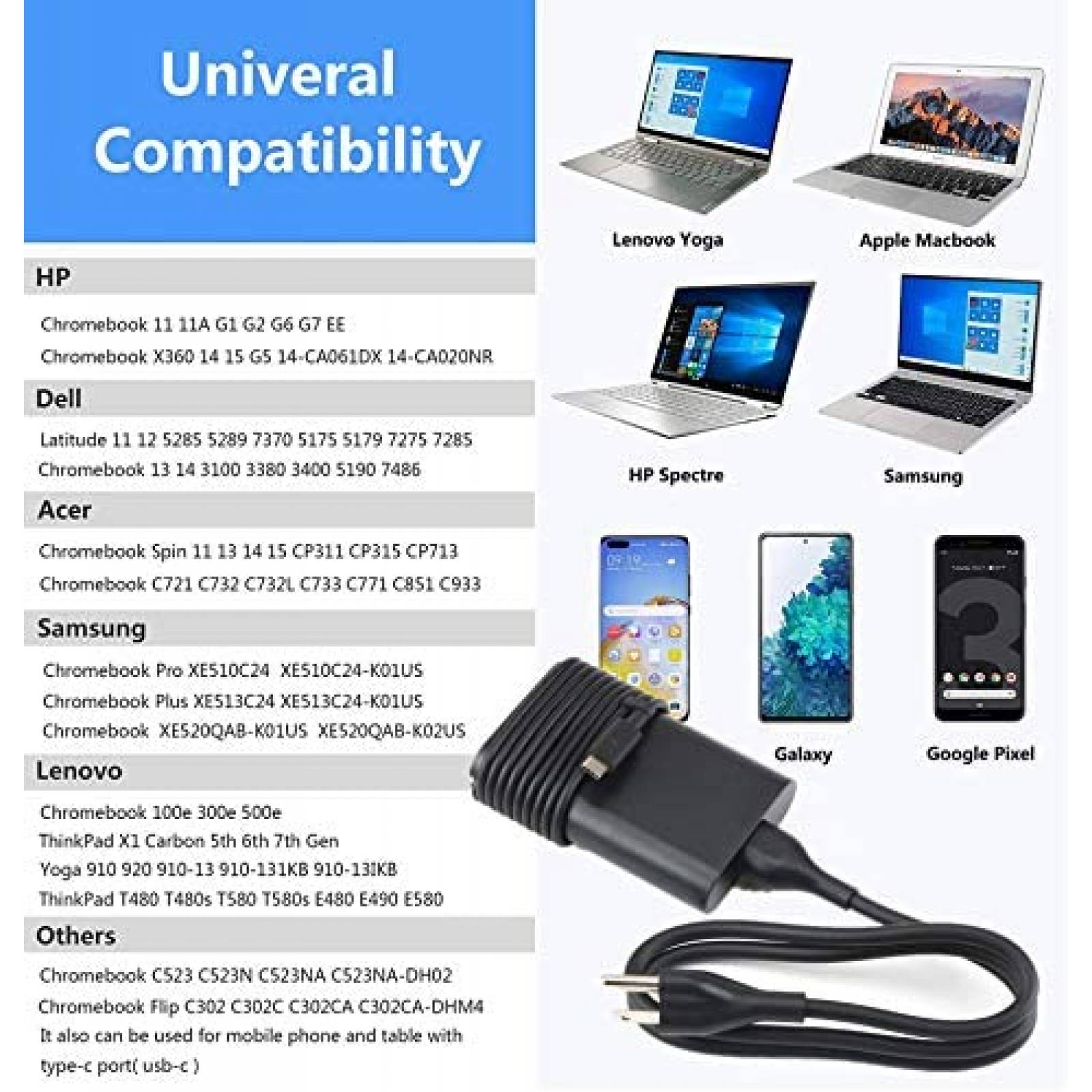 Cargador para laptop Dell Latitude GVKRLXZ 45W 240V -Negro
