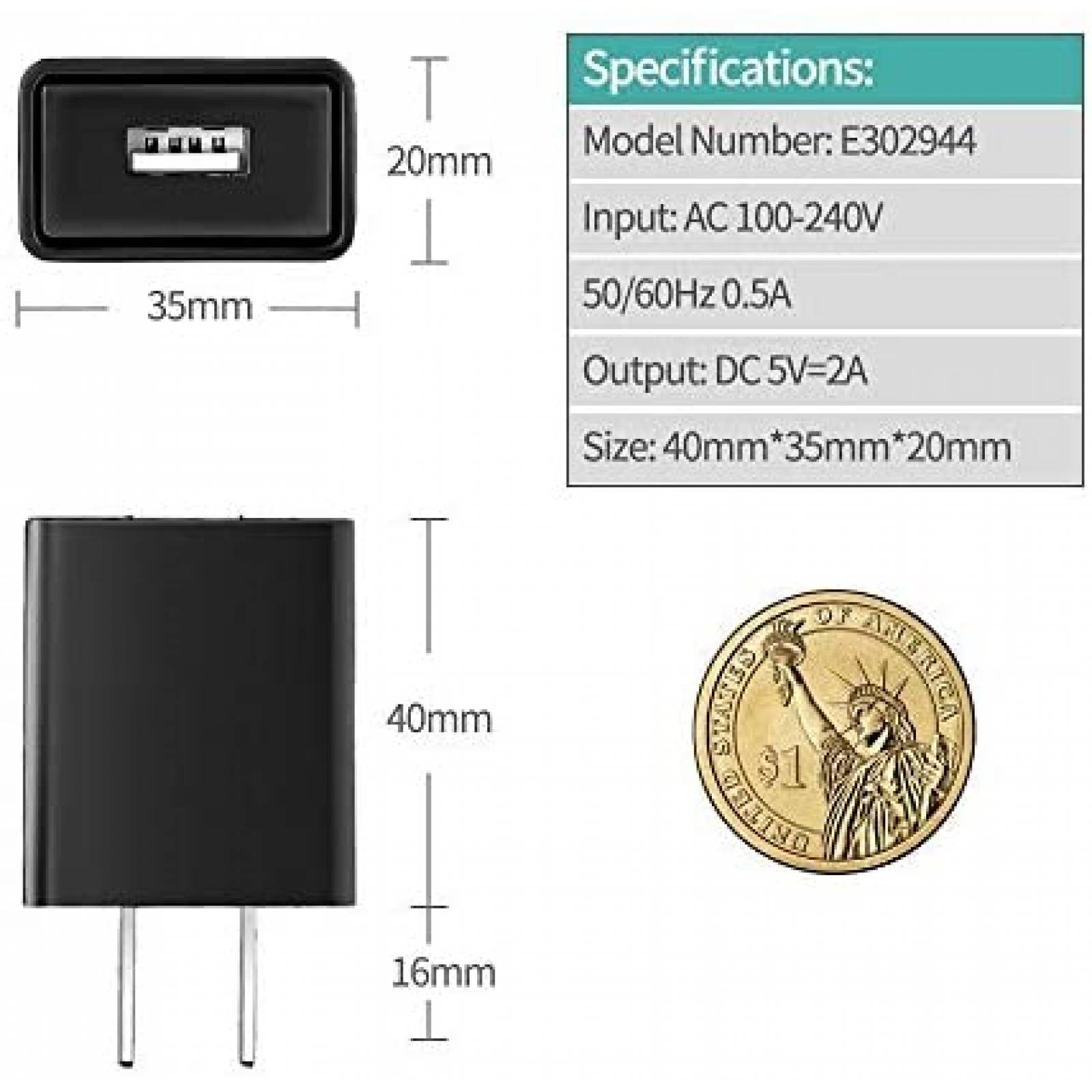 Cargador USB TONIWA para Samsung Galaxy Tab S6 Tipo C -Negro