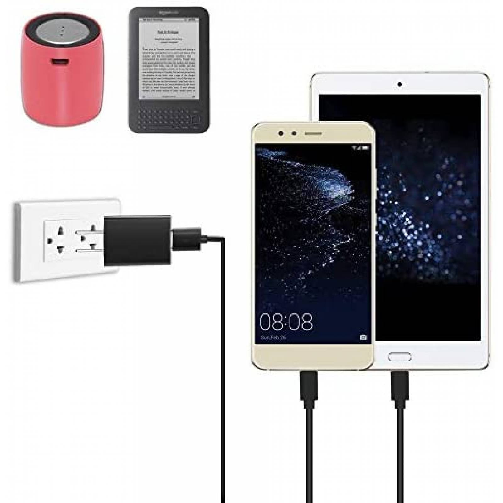 Cargador USB TONIWA para Samsung Galaxy Tab S6 Tipo C -Negro