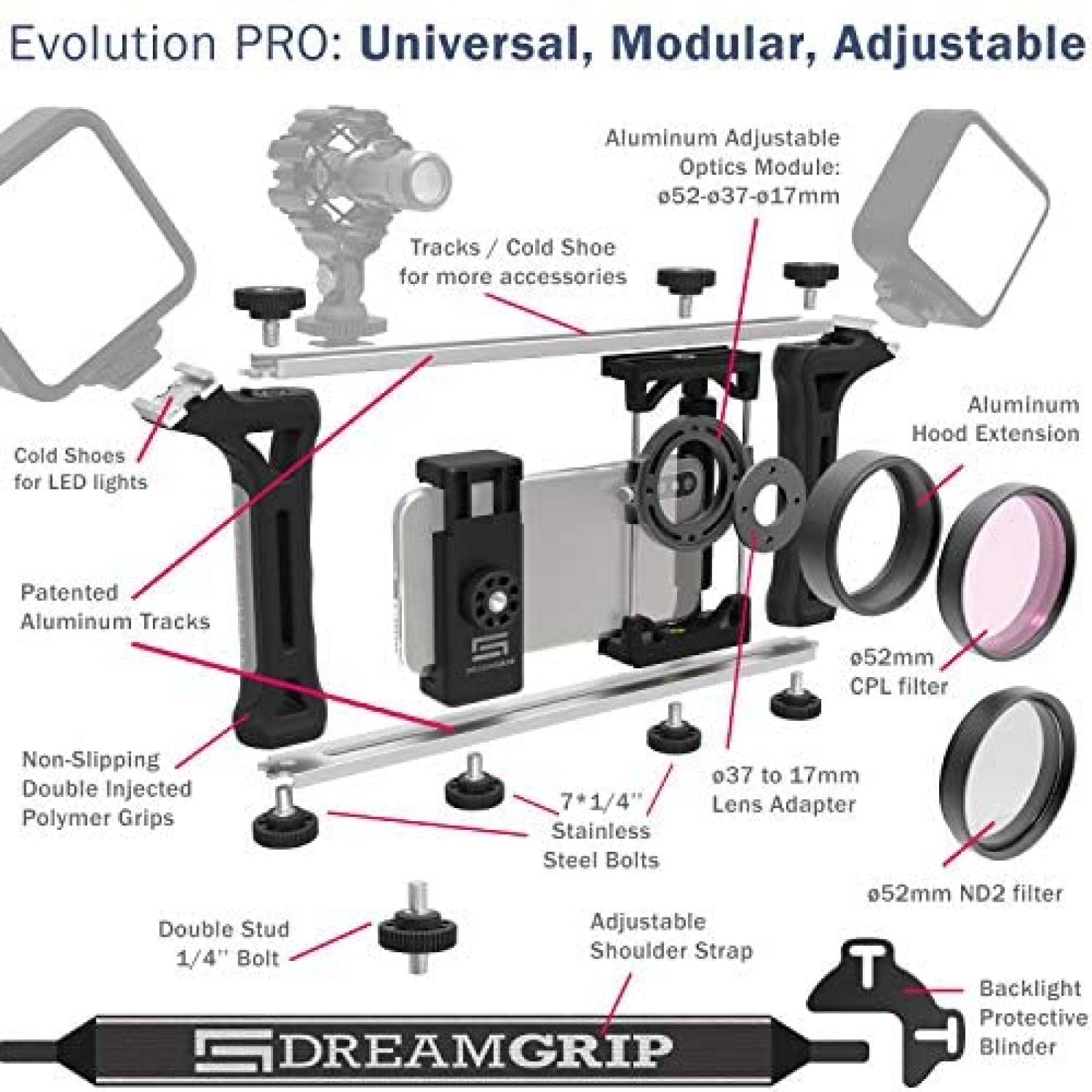 Soporte Smartphone DREAMGRIP PRO Universal DSLR -Negro