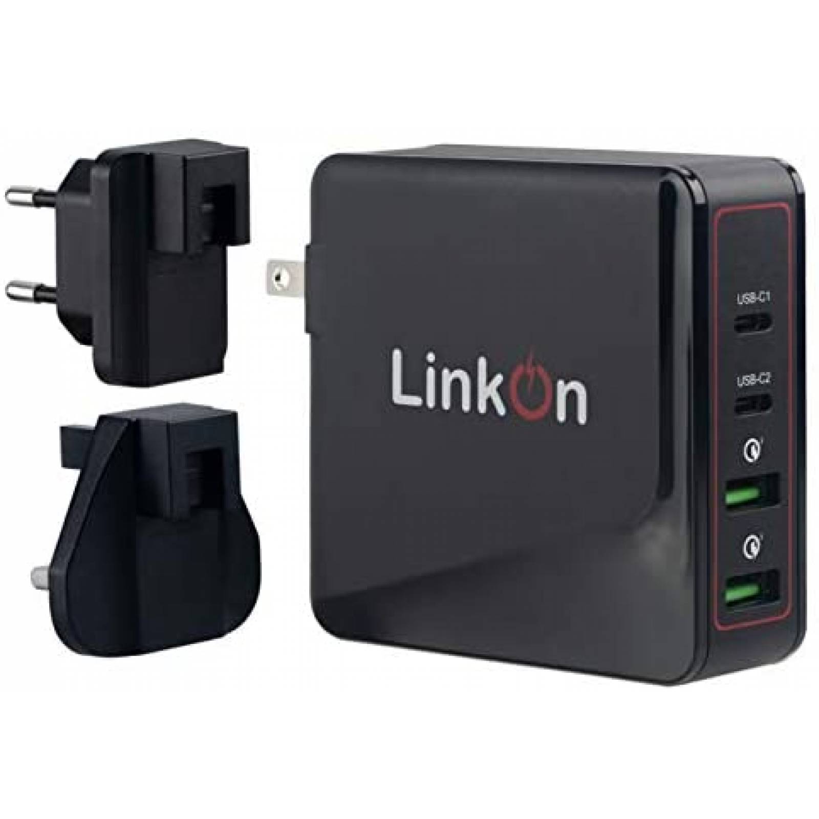 Cargador de Pares LinkOn Ganius 136W USB C 2 Puertos -Negro