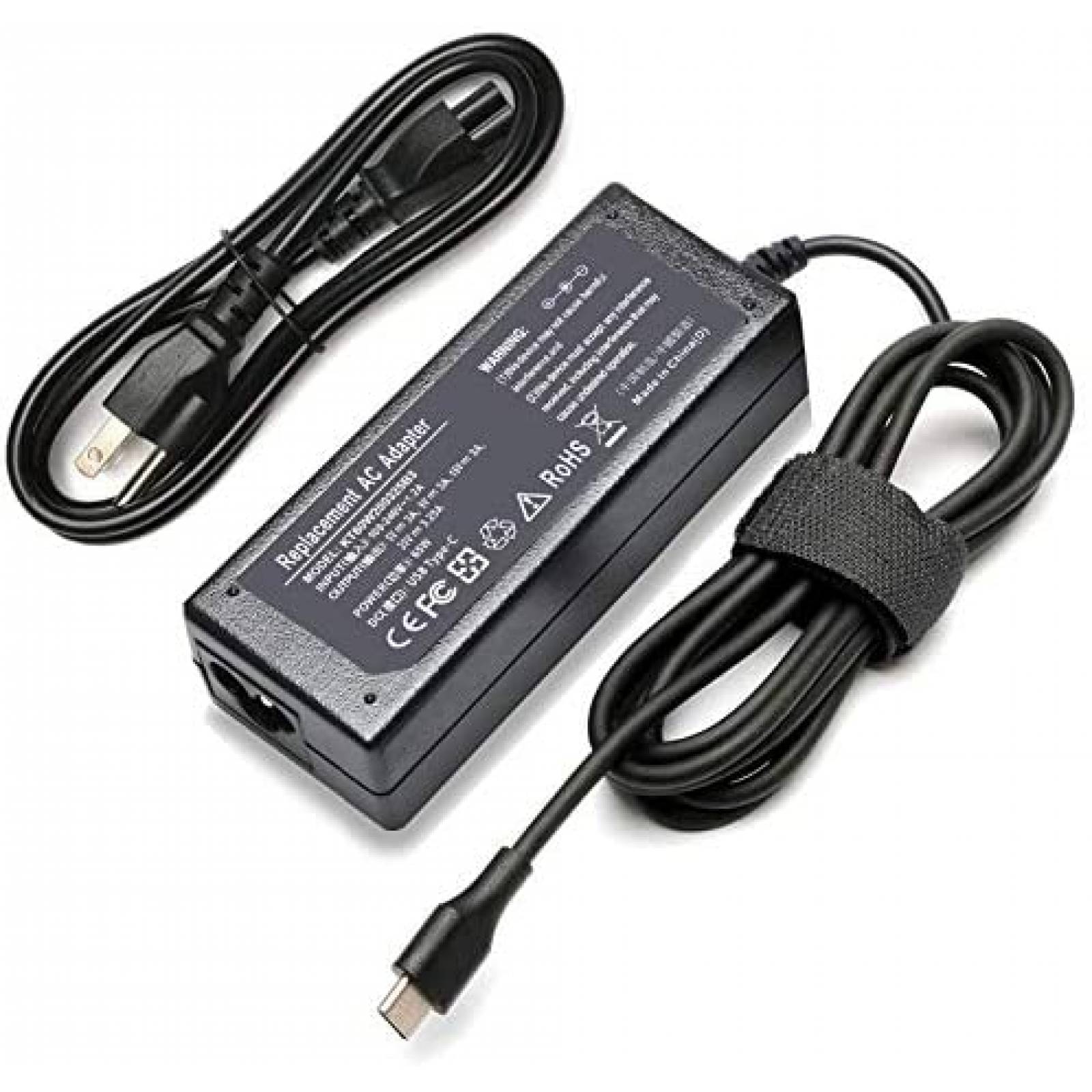 Cargador ECHEER 65W 45W USB-C para HP Chromebook X360 -Negro