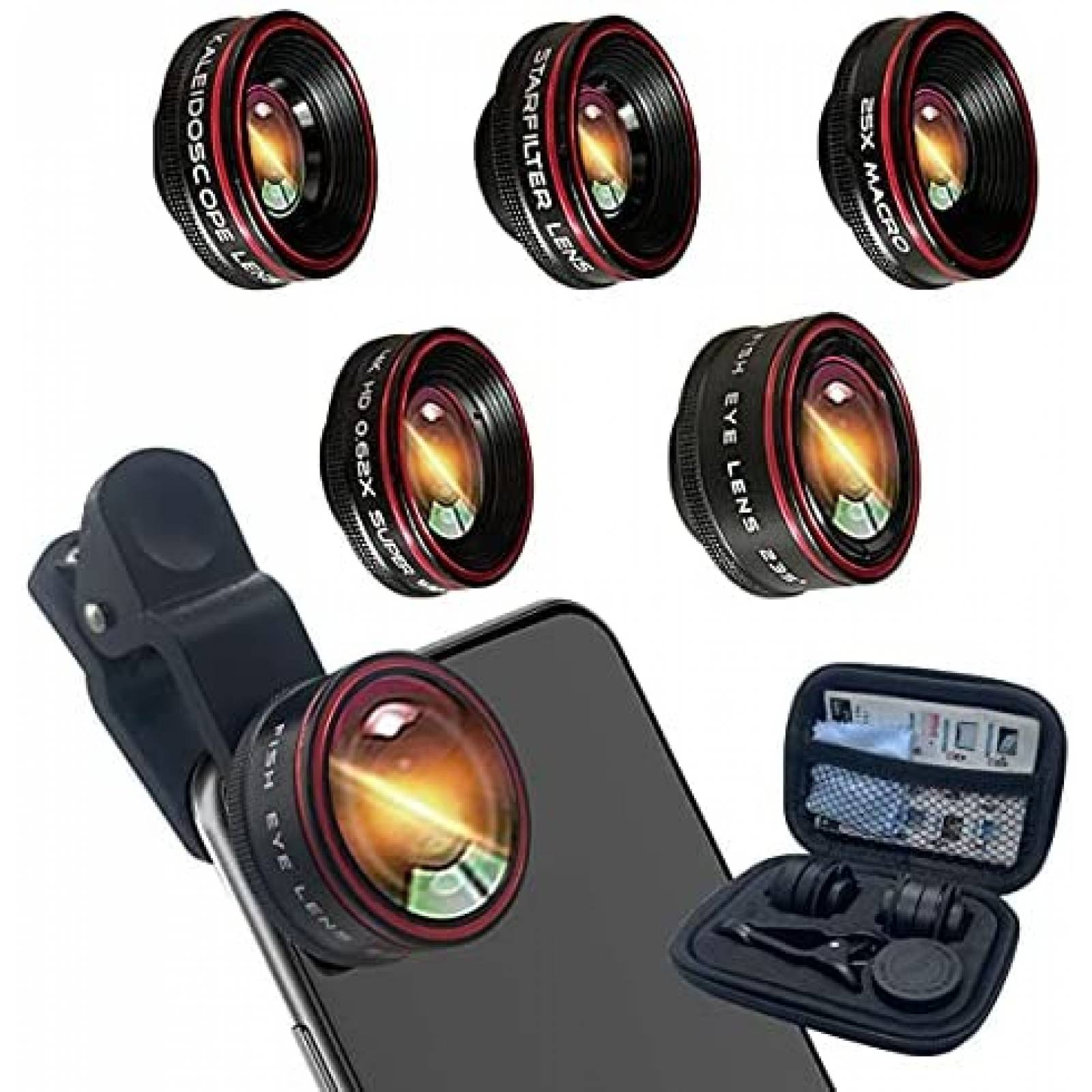 Lente para Celular Bostionye 5 en 1 235/25x/0.62x -Negro