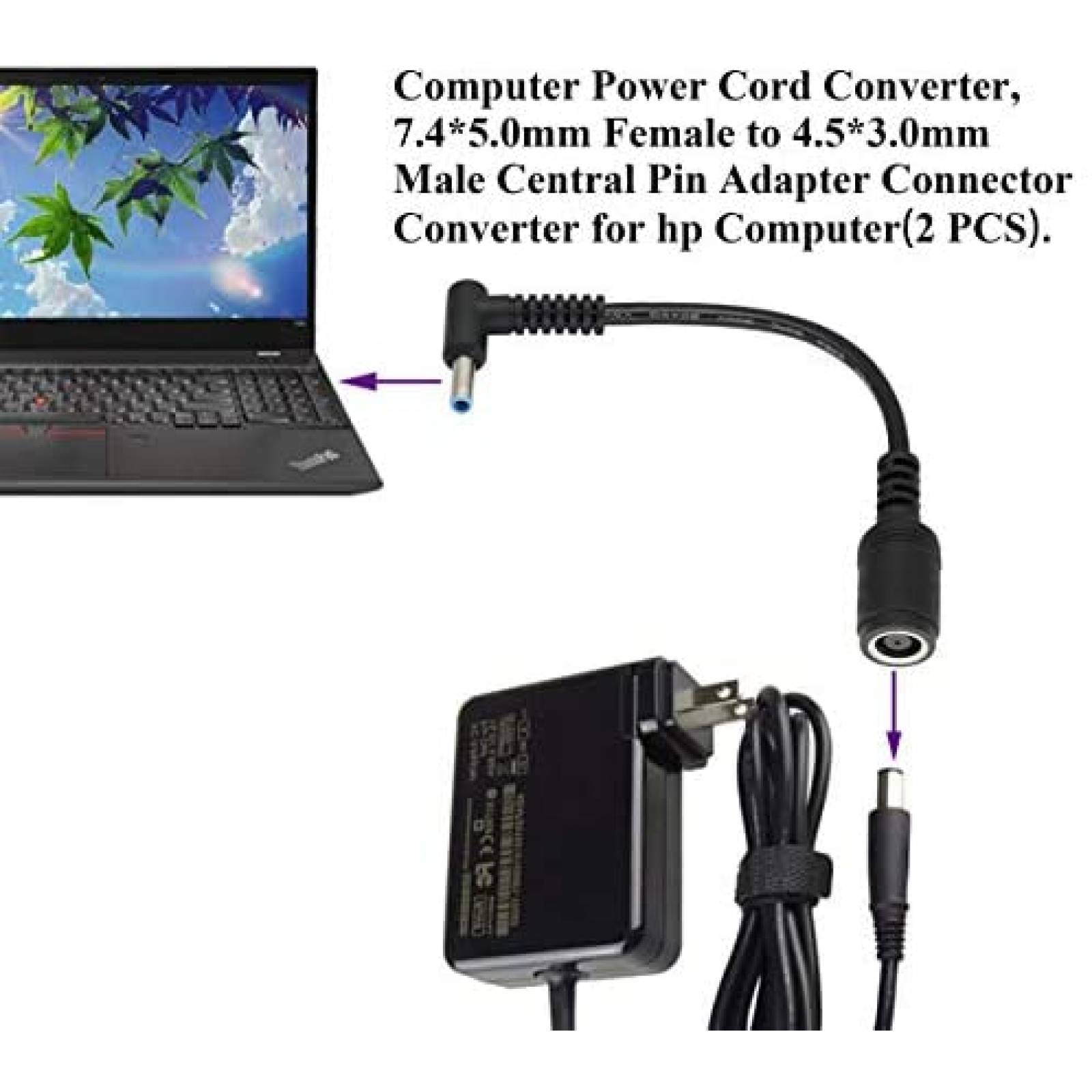 Adaptador cargador AAOTOKK Punta Conector DC 2 unidades