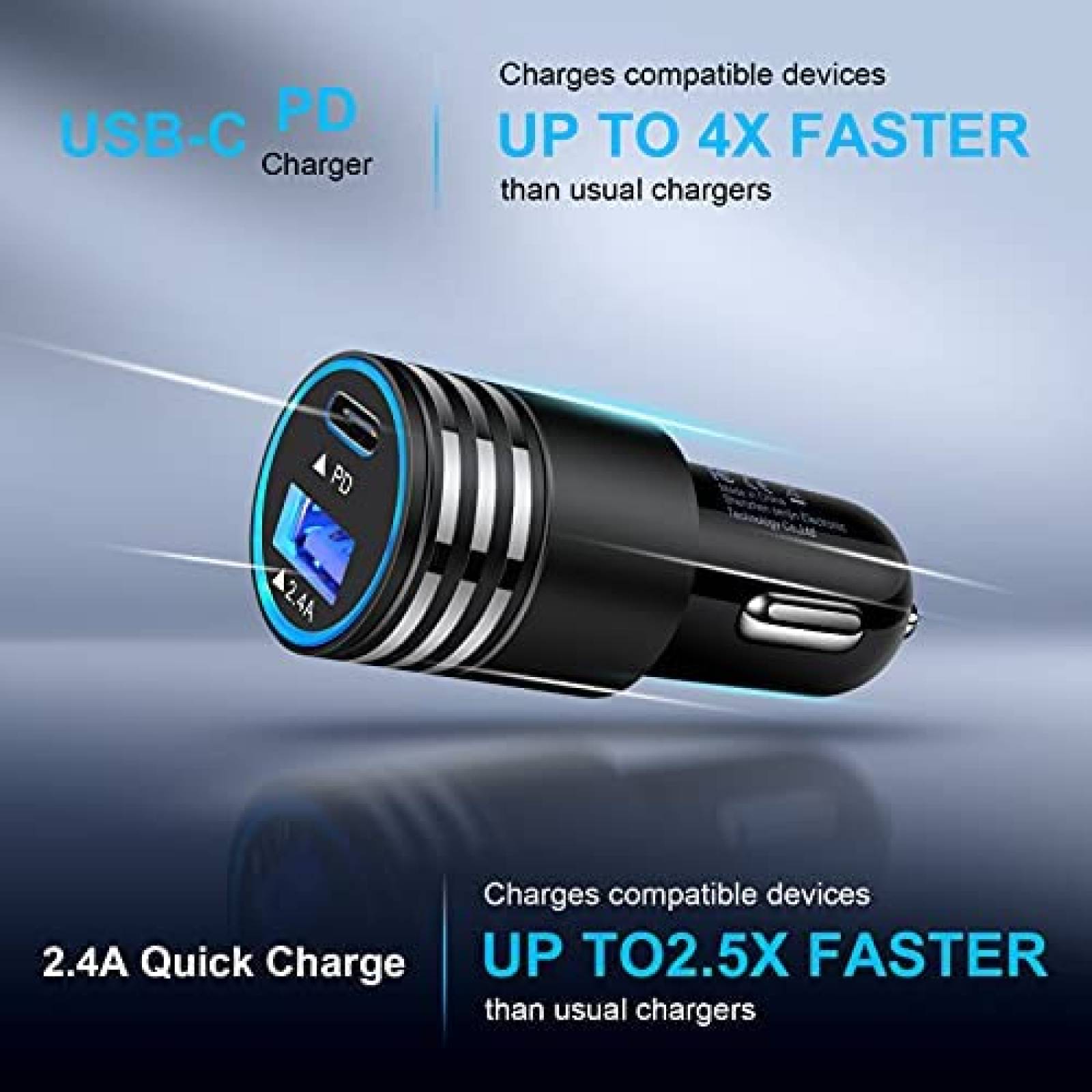 Cargador de coche USB C Sidpro BC04-PD de carga rapida 30W