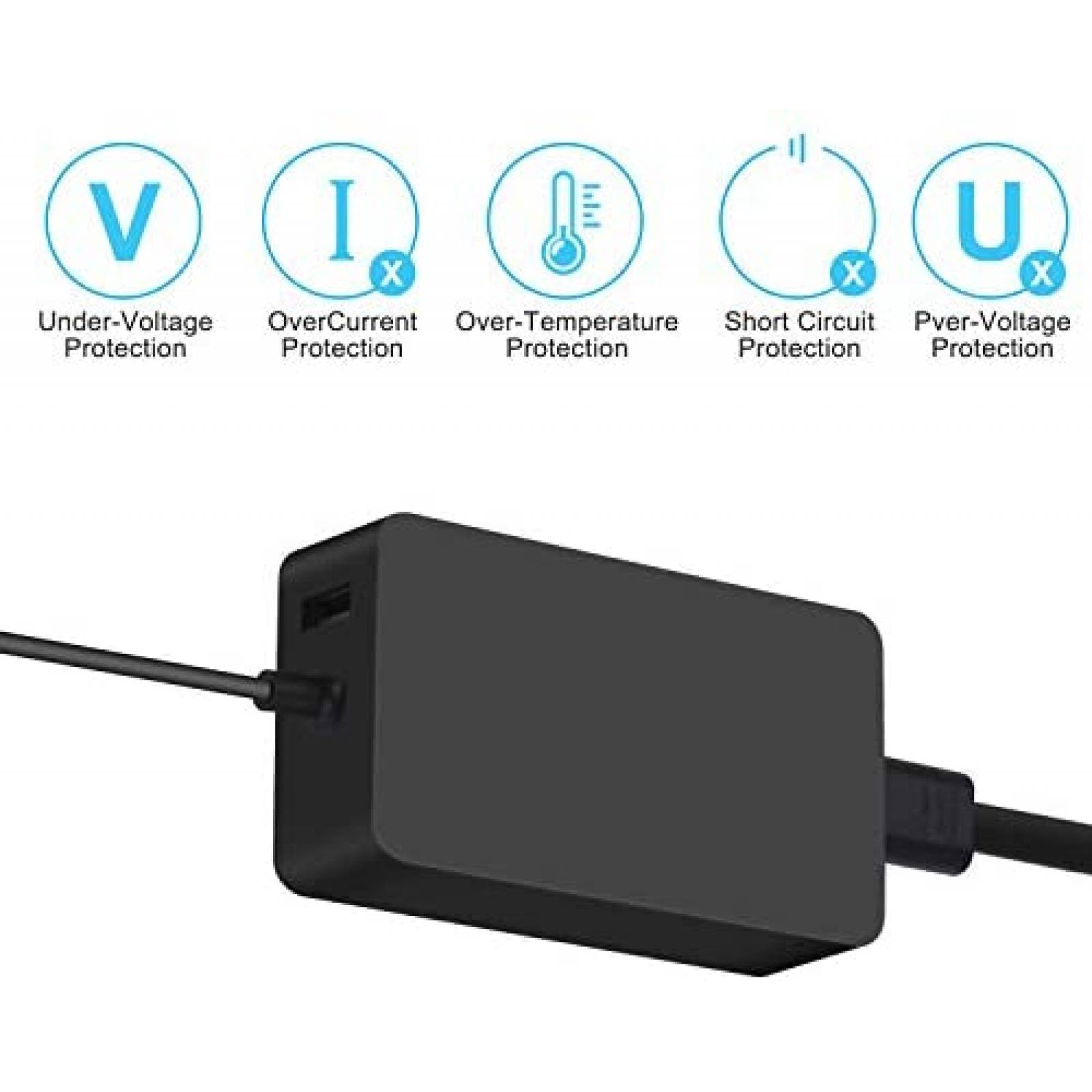 Cargador HOME PUFF para Surface Pro 3/4/6 USB -Negro