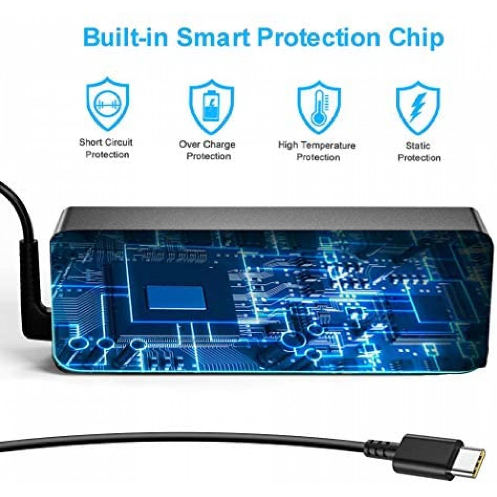 Cargador Laptop ZENGE AD200325 65W USB C Compatible -NEgro