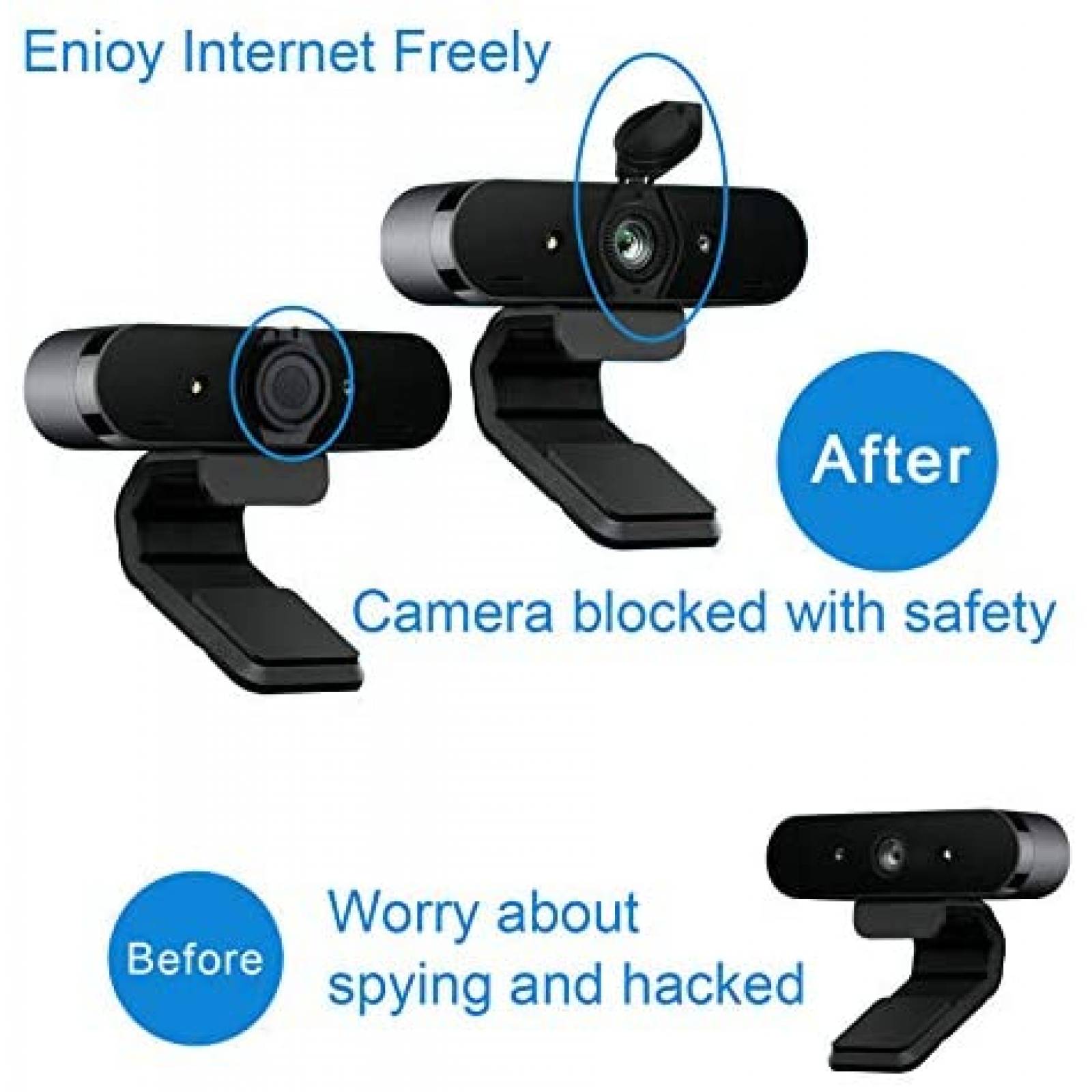 Tapa camara Web QINROOM 3 unidades HD Pro Cam -Negro