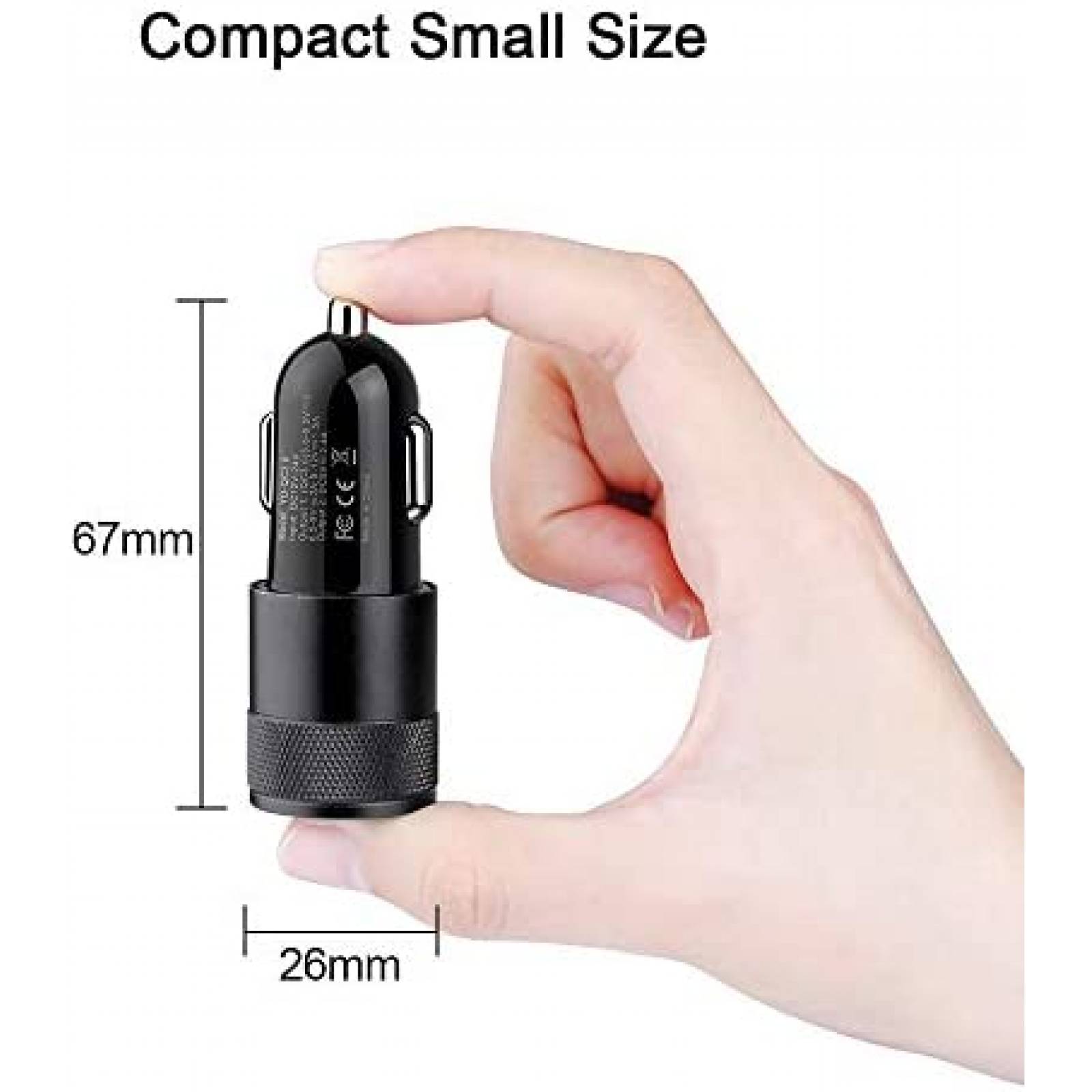 Cargador de Auto para Celular FiveBox QC 3.0 2pzas -Negro