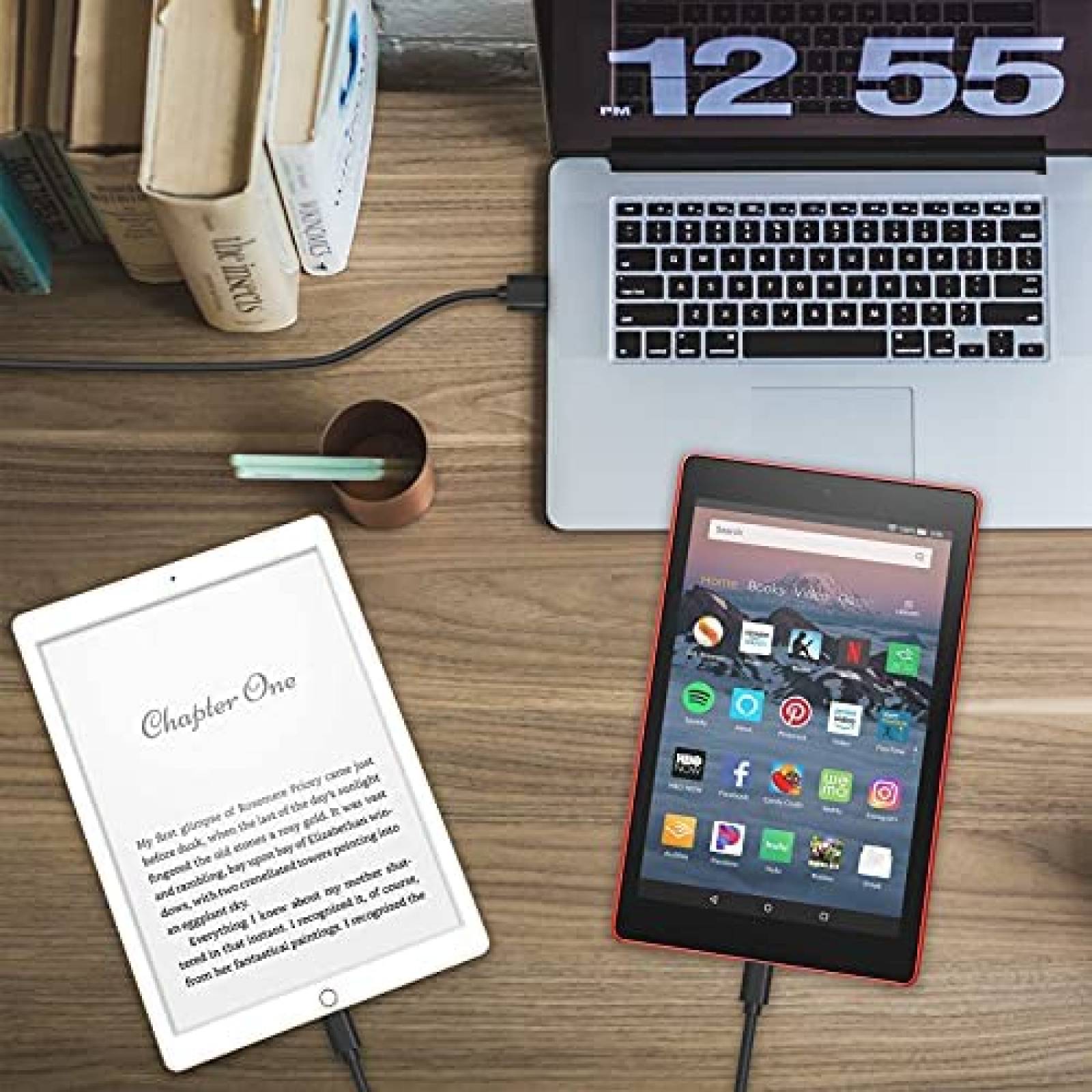 Cargador Kindle Fire USB C/MicroUSB para Fire HD 6-10 -Negro