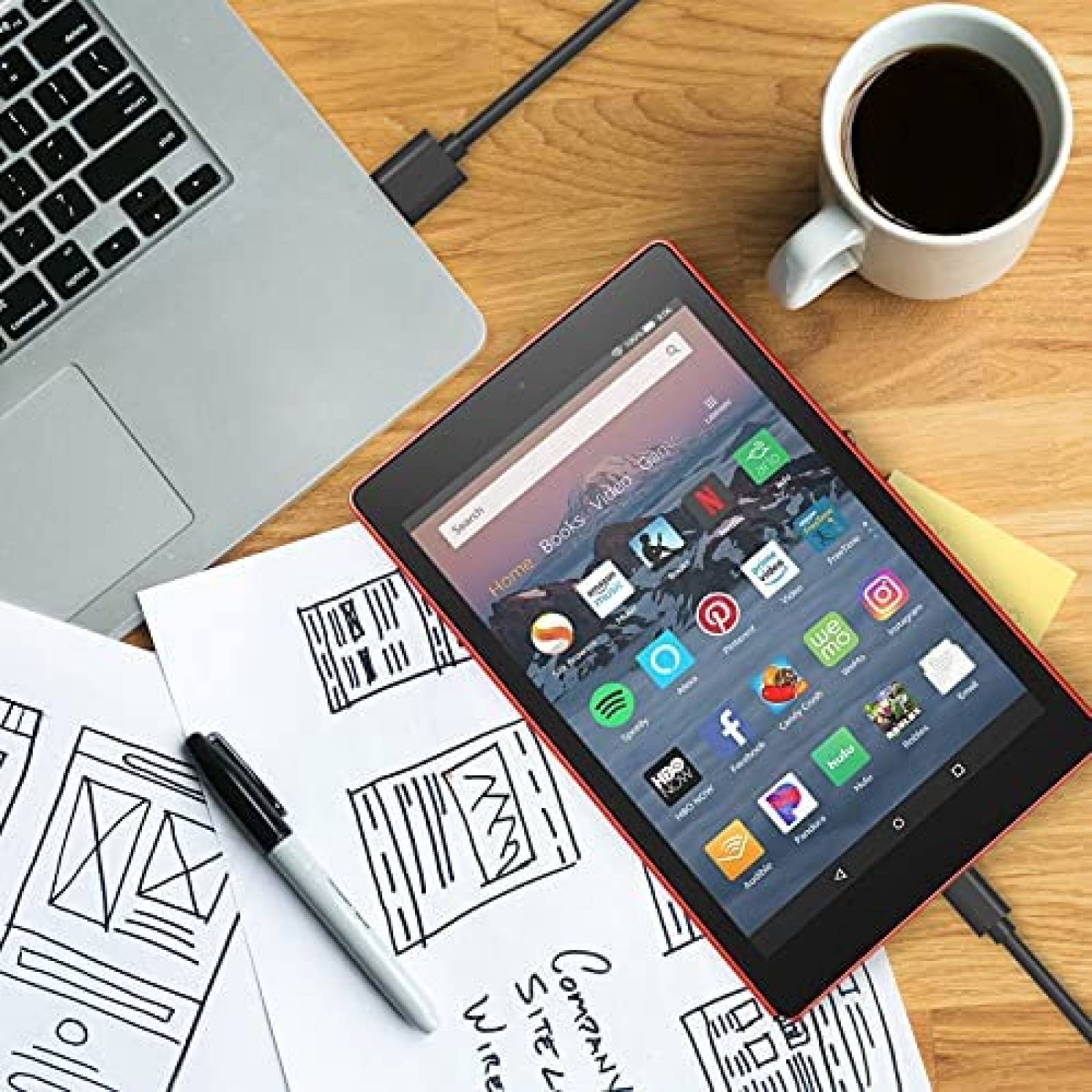 Cargador Kindle Fire USB C/MicroUSB para Fire HD 6-10 -Negro