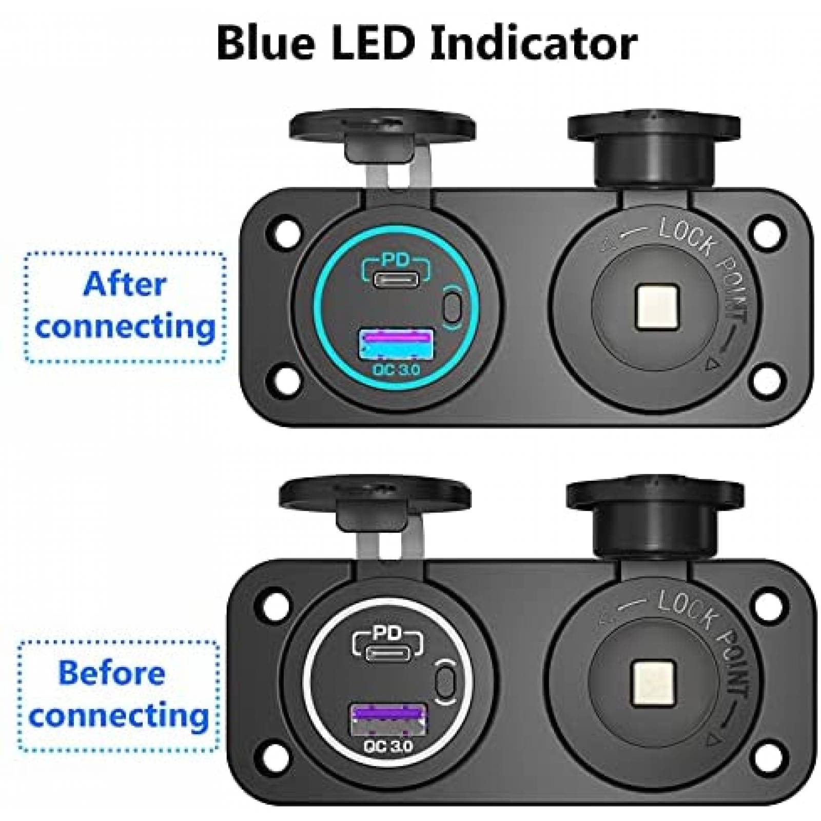 Enchufe de encendedor para auto Qidoe 12V 200W -Negro