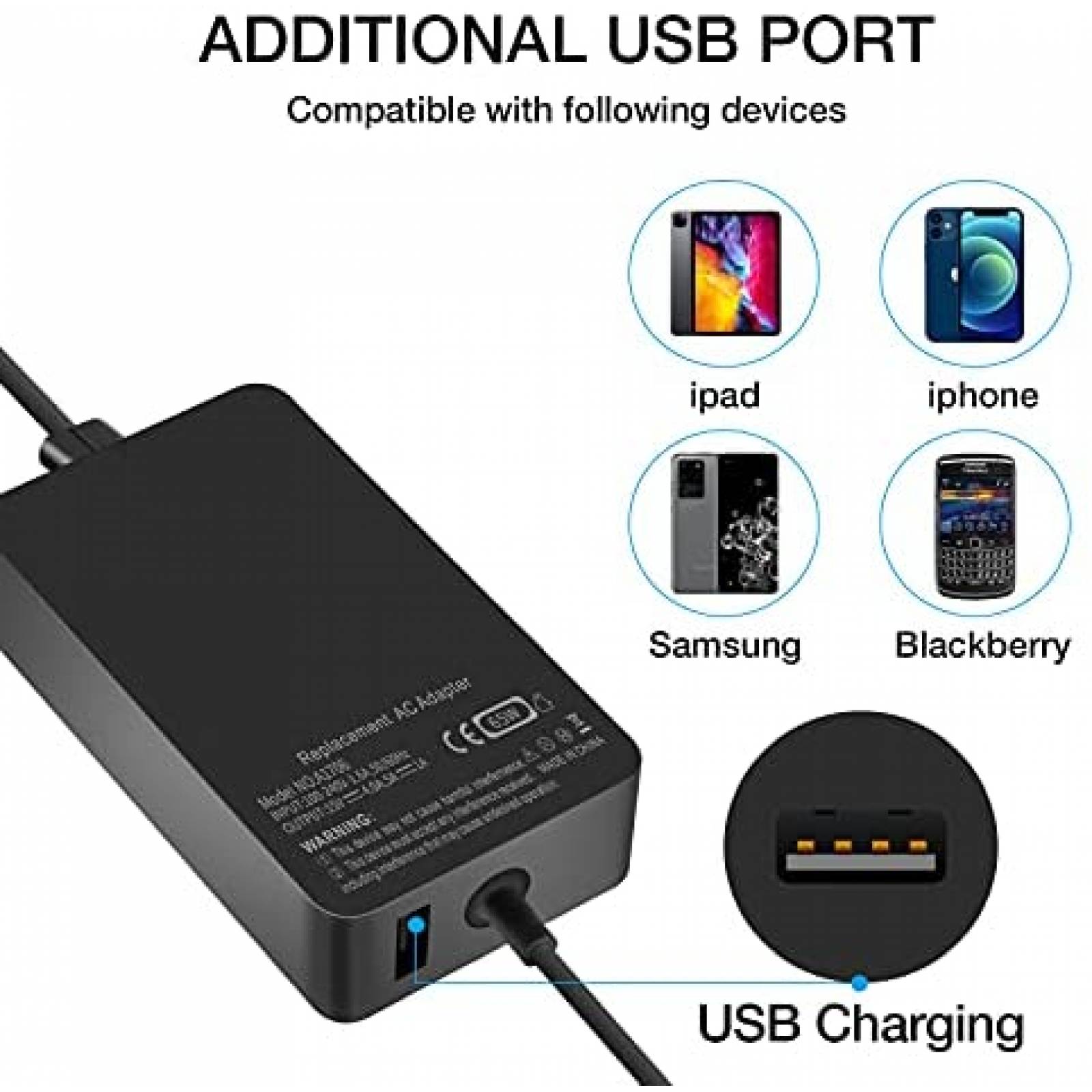 Cargador Generico A1706 Entrada: 100-240V 50/60 HZ -Negro