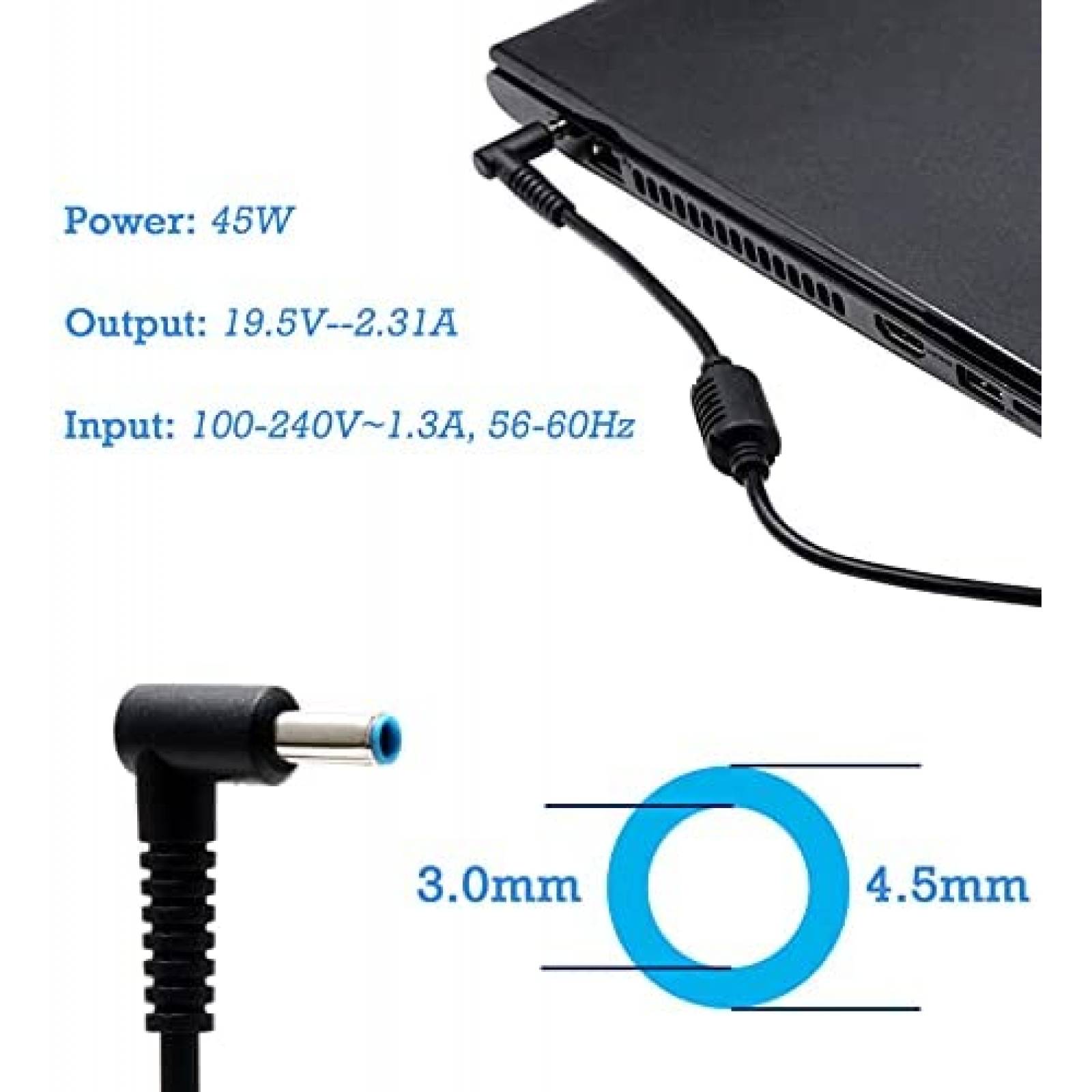 Cargador Nivjuky 45W Para HP Pavilion x360 15-F 15-F272WM
