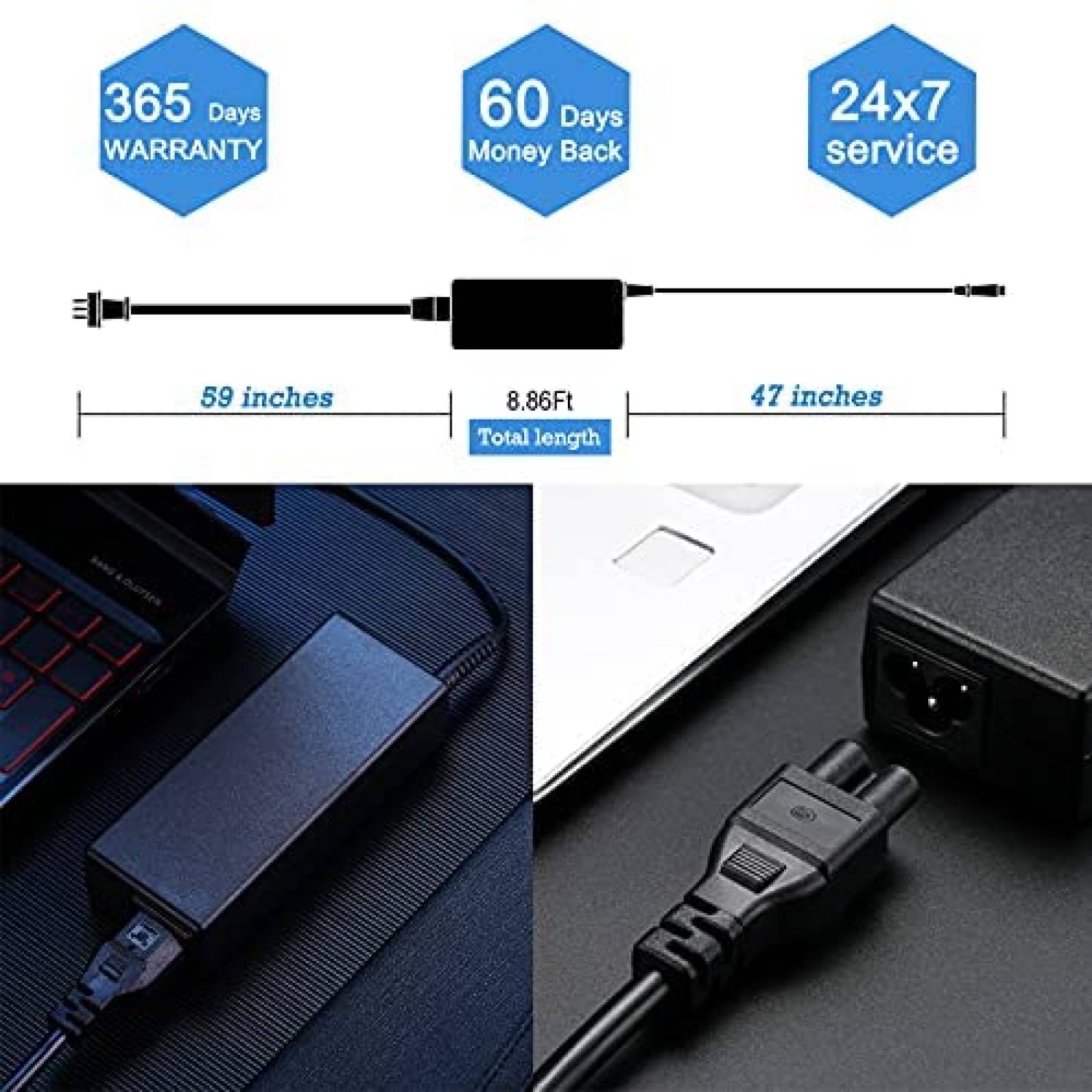 Cargador Nivjuky 45W Para HP Pavilion x360 15-F 15-F272WM