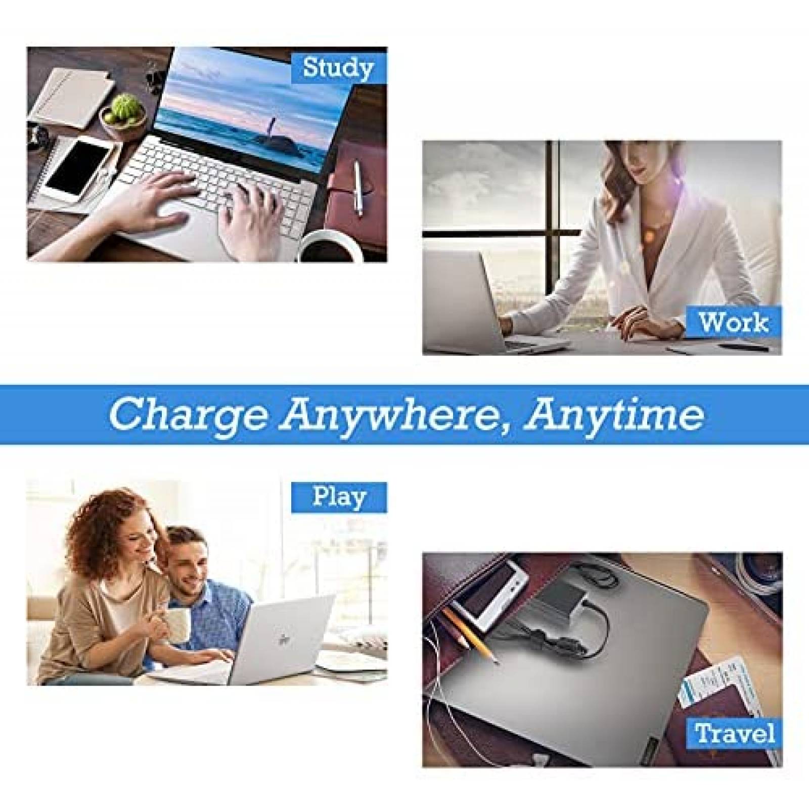 Cargador Nivjuky 45W Para HP Pavilion x360 15-F 15-F272WM