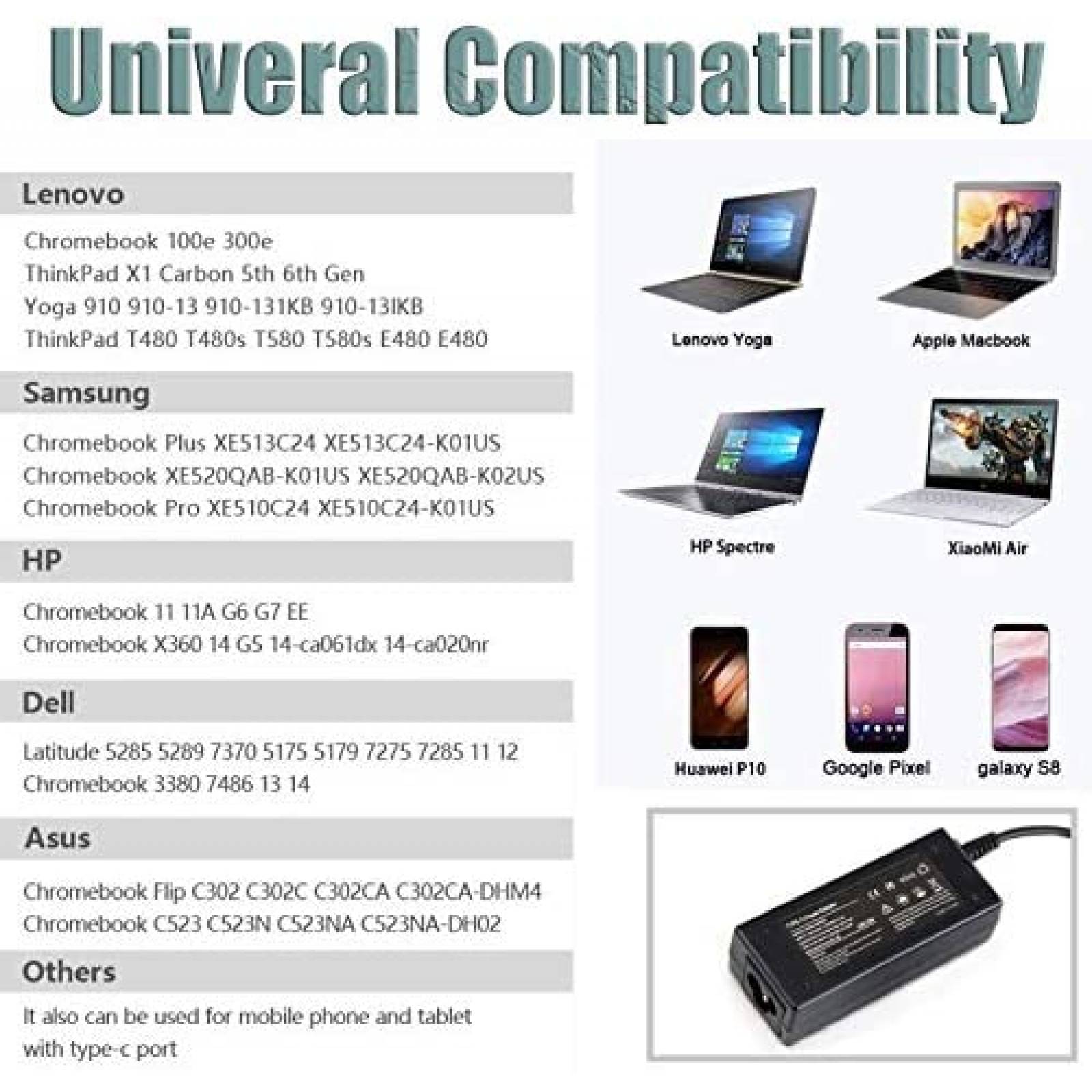 Cargador para Laptop AITAMEI Asus Chromebook C204MA 45W