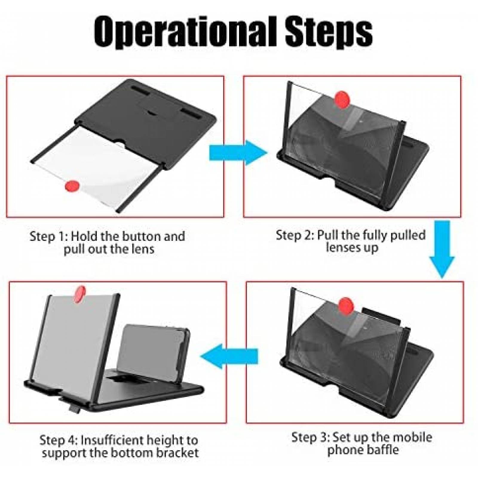 Lupa para Pantallas MINGCHUANGWEILI para Celular 14'' -Negro