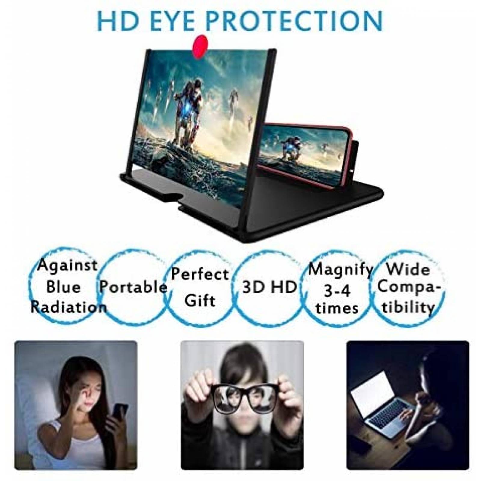 Lupa para Pantallas MINGCHUANGWEILI para Celular 14'' -Negro