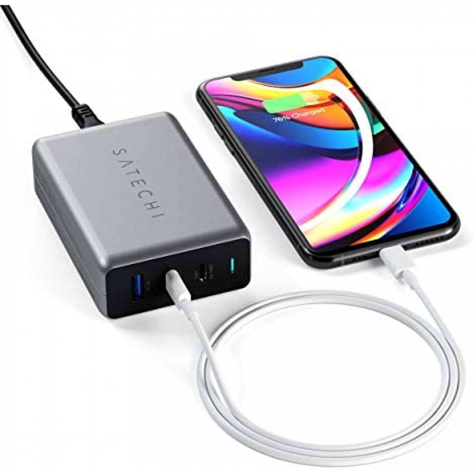 Cargador Satechi ST-TC100GM Compatible 16" 100W USB C -Gris