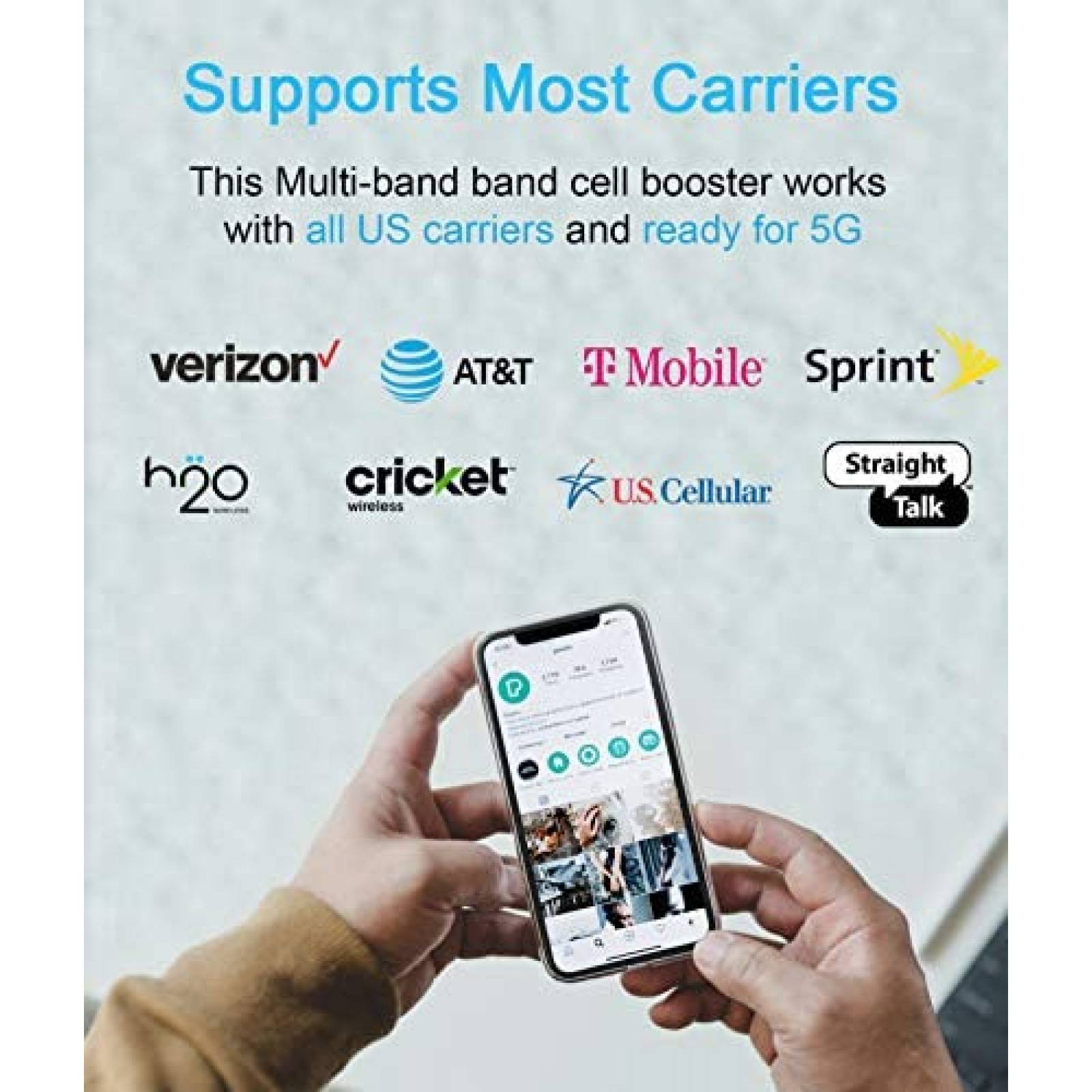 Amplificador Señal ORPEY 5G 4G LTE 3G GSM AT&T -Blanco