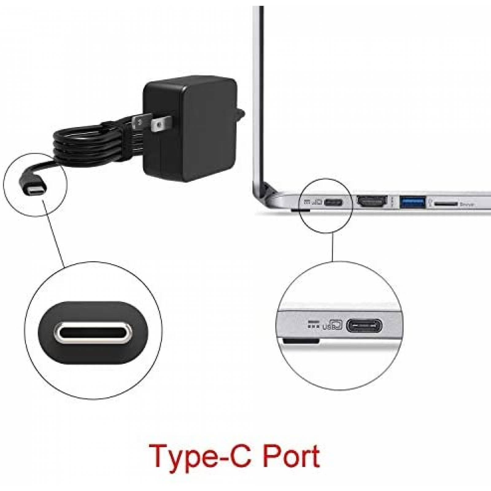 Cargador Universal Superer para Asus Chromebook 45W -Negro