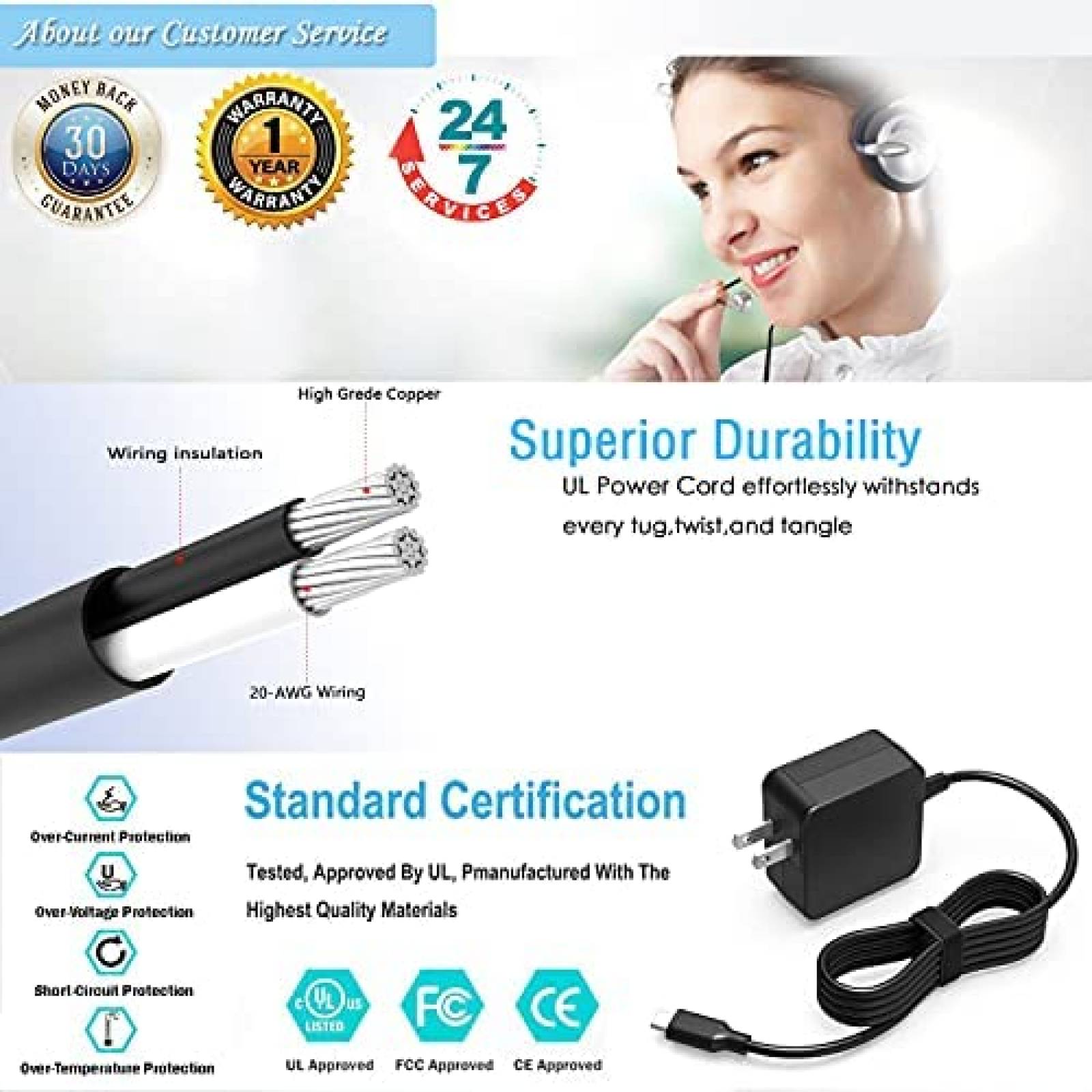 Cargador Universal Superer para Asus Chromebook 45W -Negro