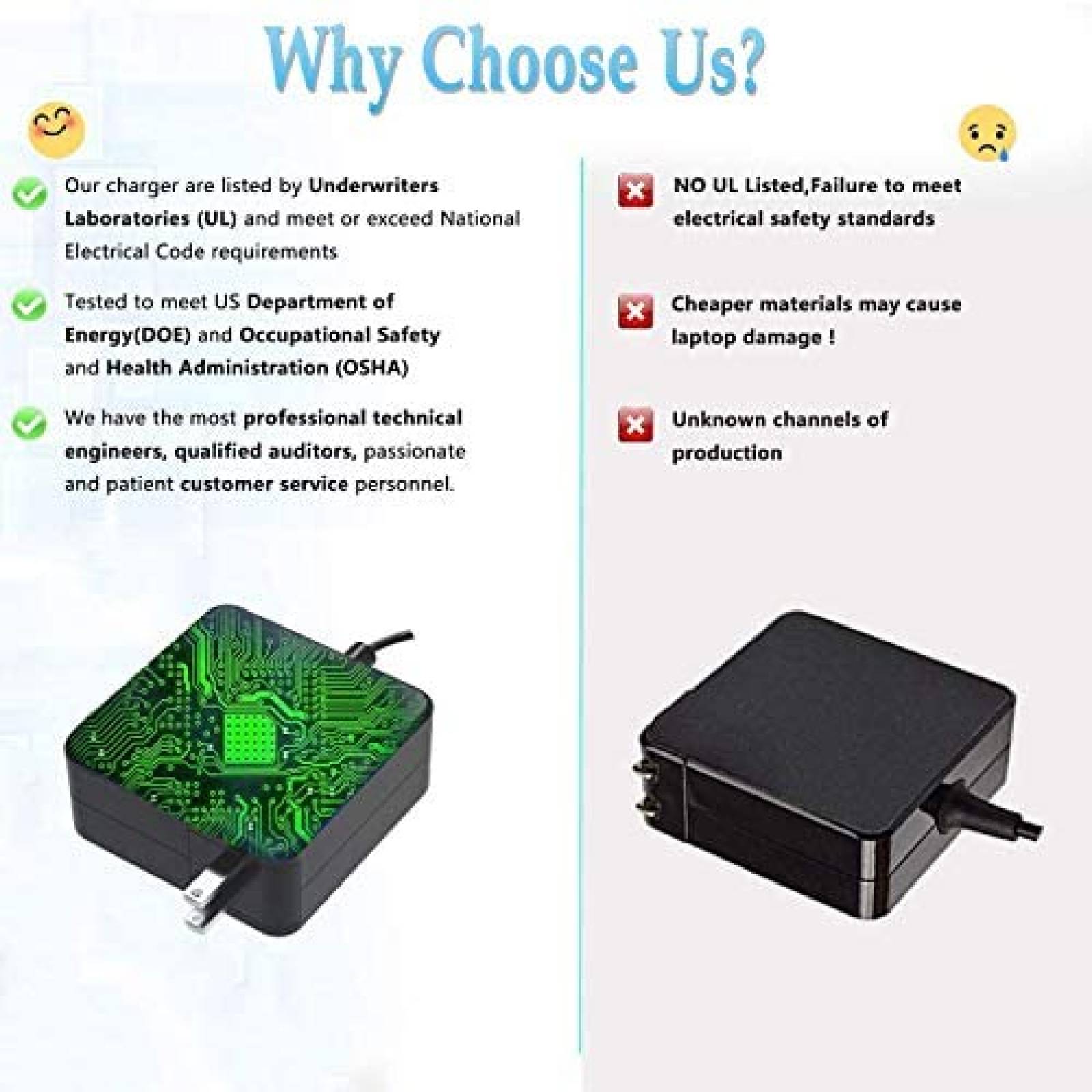 Cargador Universal Superer para Asus Chromebook 45W -Negro