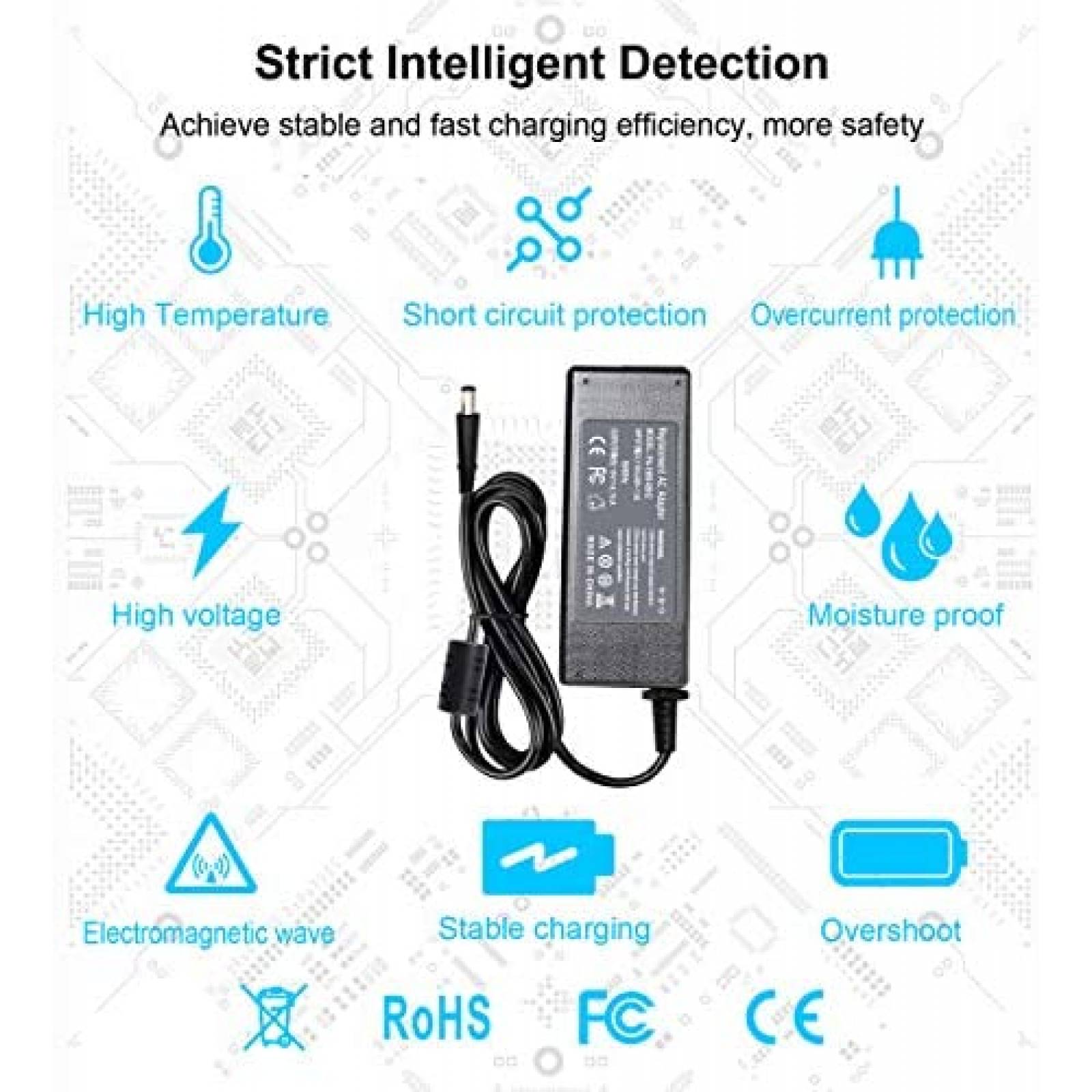 Cargador Generico DC 19V 4.74A AC 100-240V 50-60Hz -Negro
