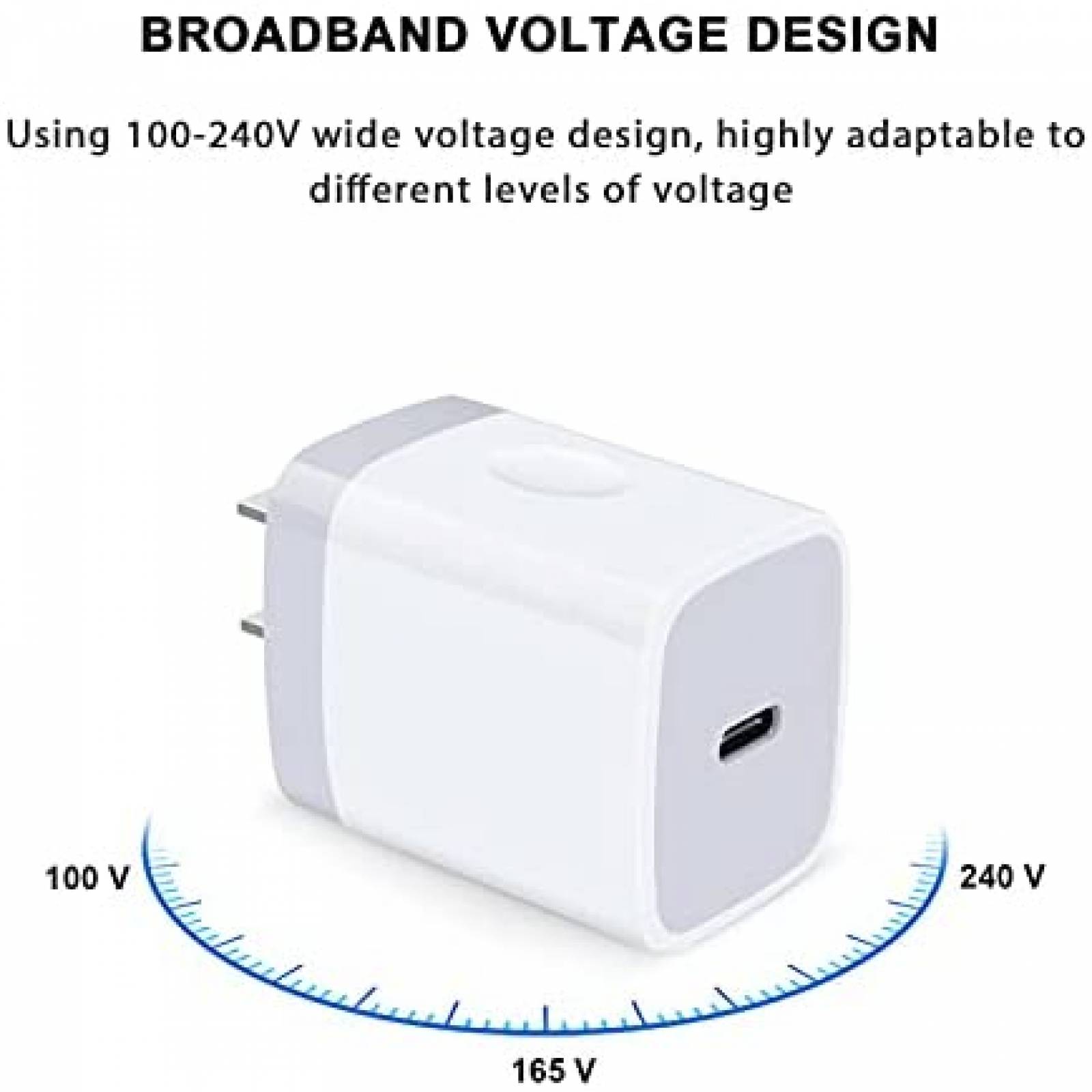 Set cargador USB-C FiveBox x4 enchufe auto/pared -Blanco