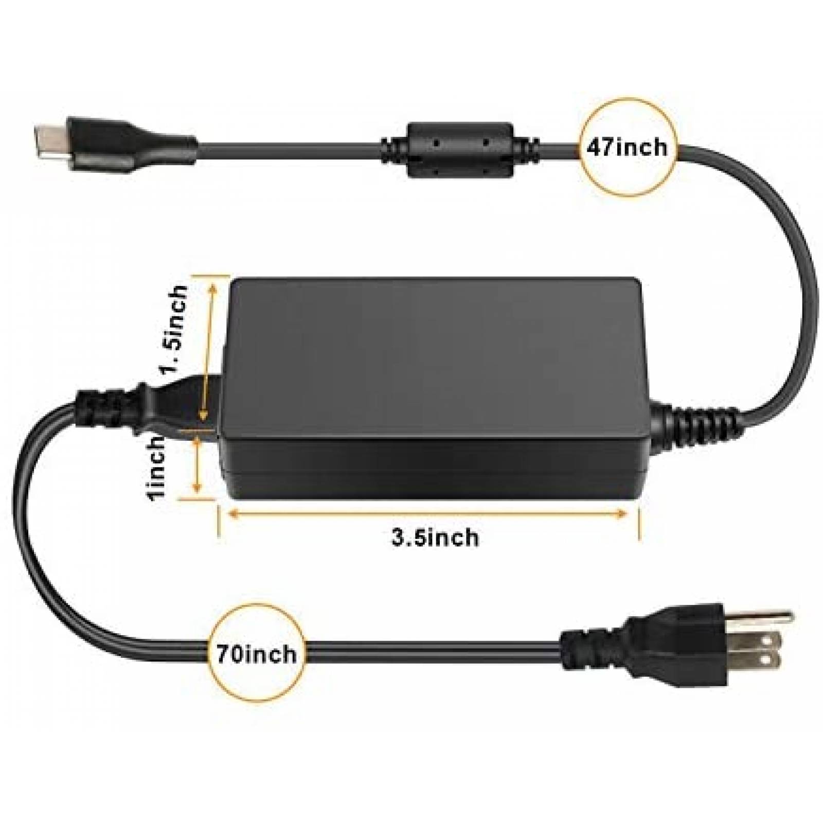 Cargador ZAYAUPVL 45W USB-C para Lenovo Chromebook -Negro