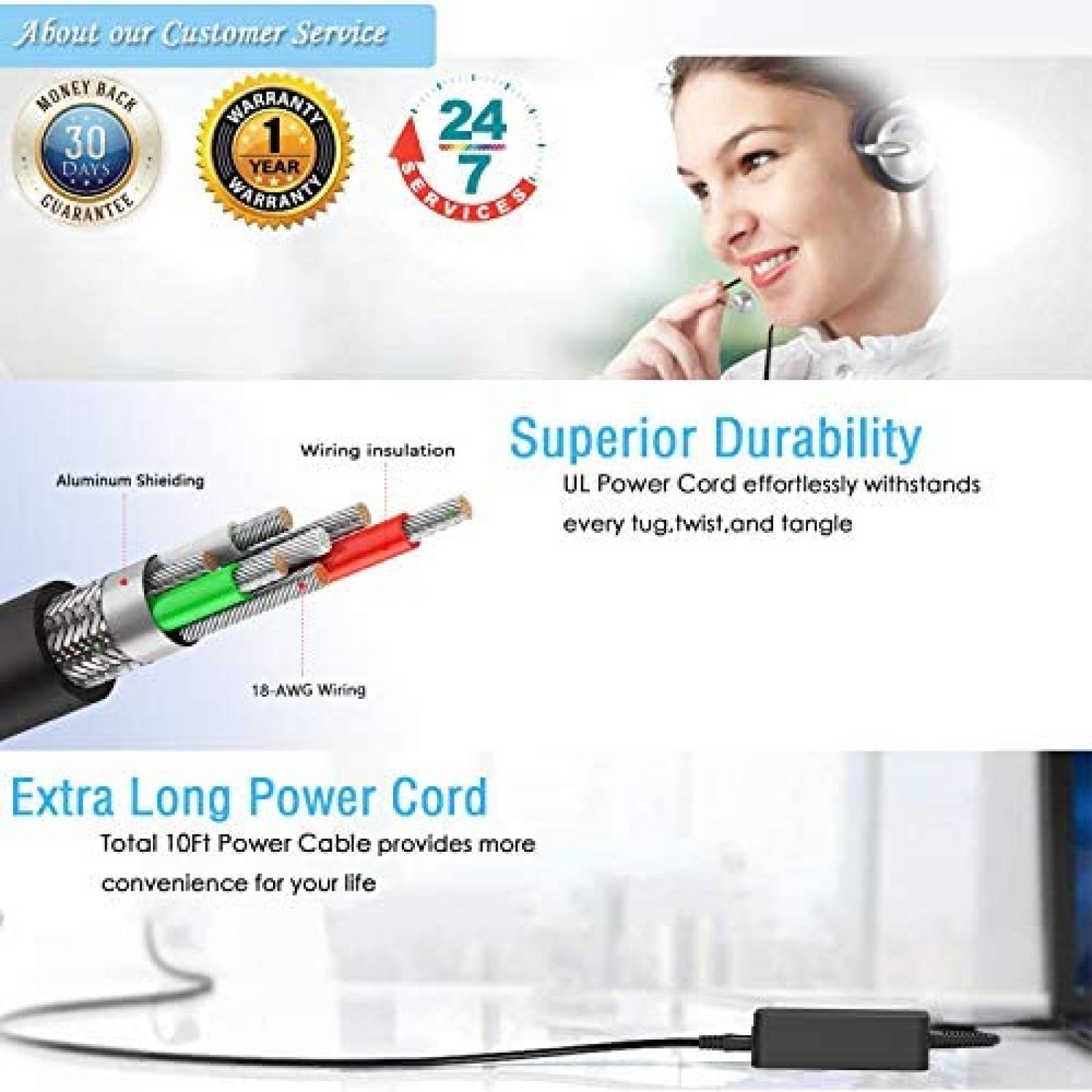 Cargador Universal Superer p/Dell Inspiron vostro 45W -Negro