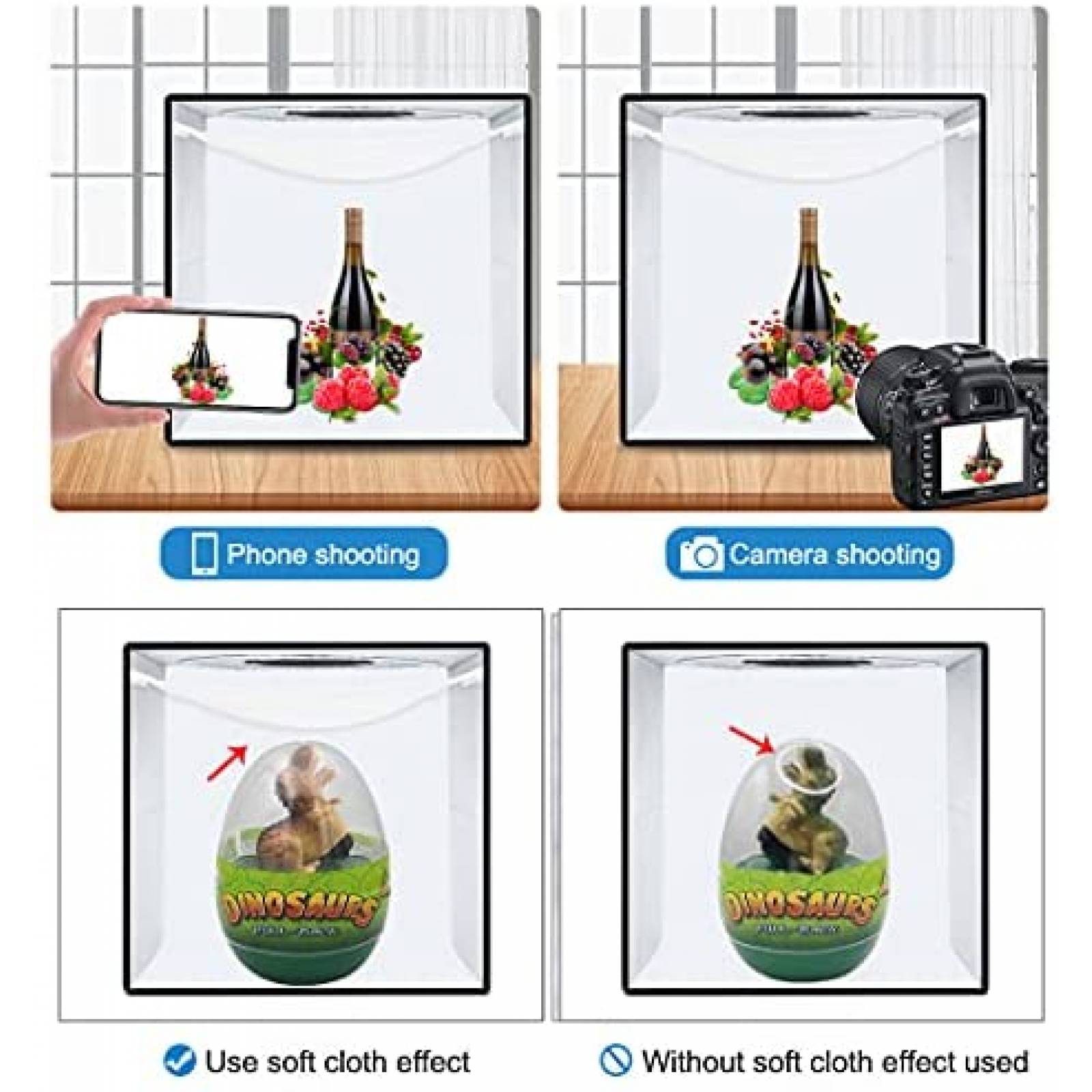 Caja Luz OBEST 15.8''X15.8'' Papel Fondo 12 Colores -Negro