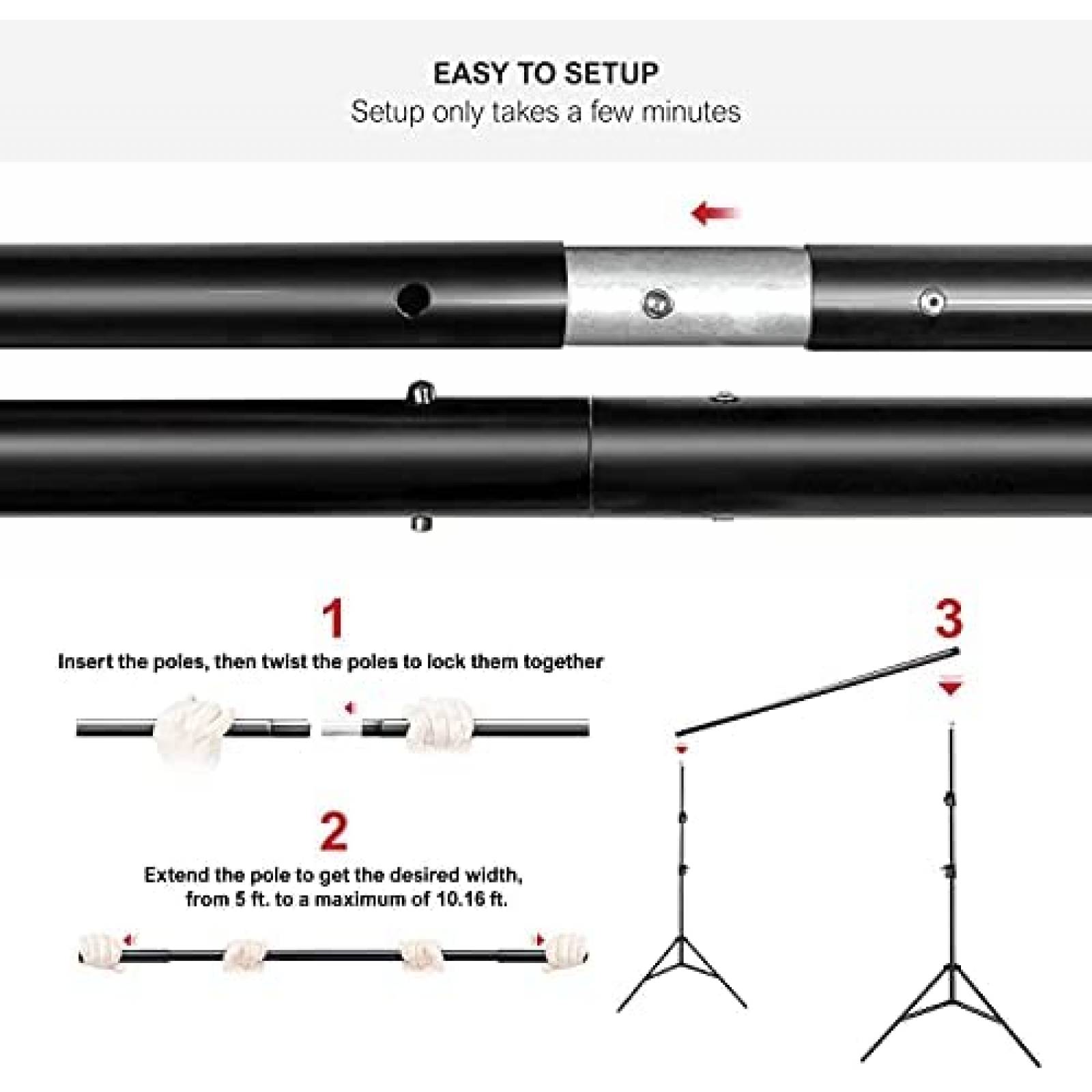 Fondo fotografia JS JULIUS STUDIO 10x12 pies Ajustable