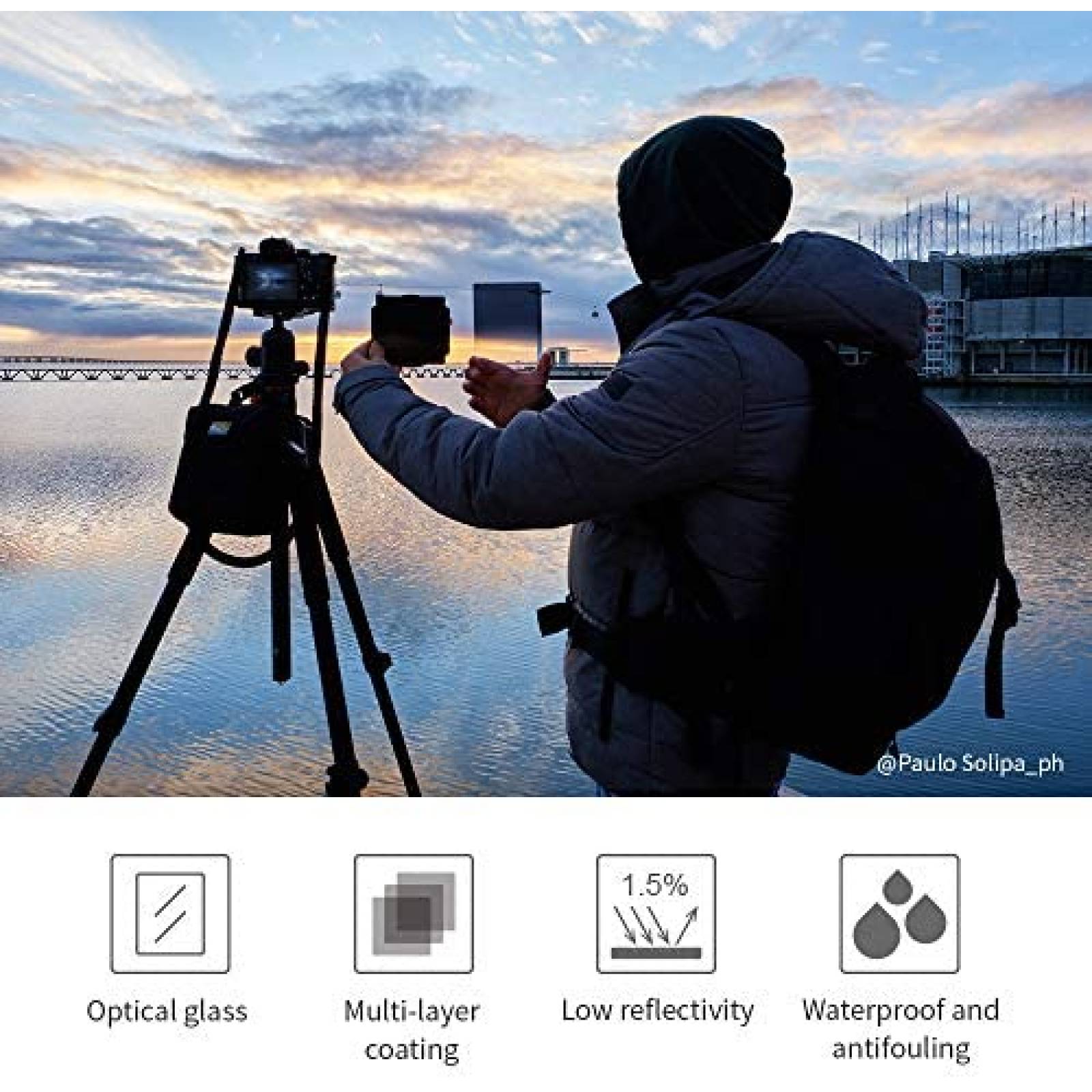 Kit de Filtros K&F Concept ND1000 100x100x2mm -Negro