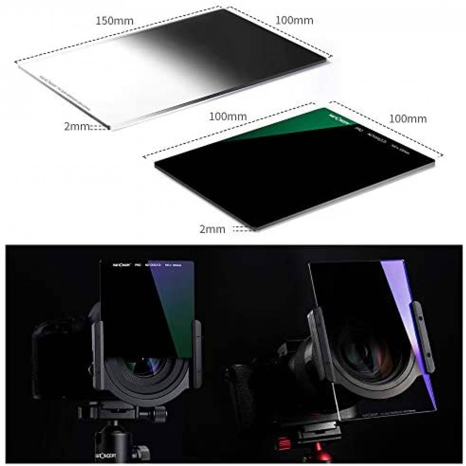 Kit de Filtros K&F Concept ND1000 100x100x2mm -Negro