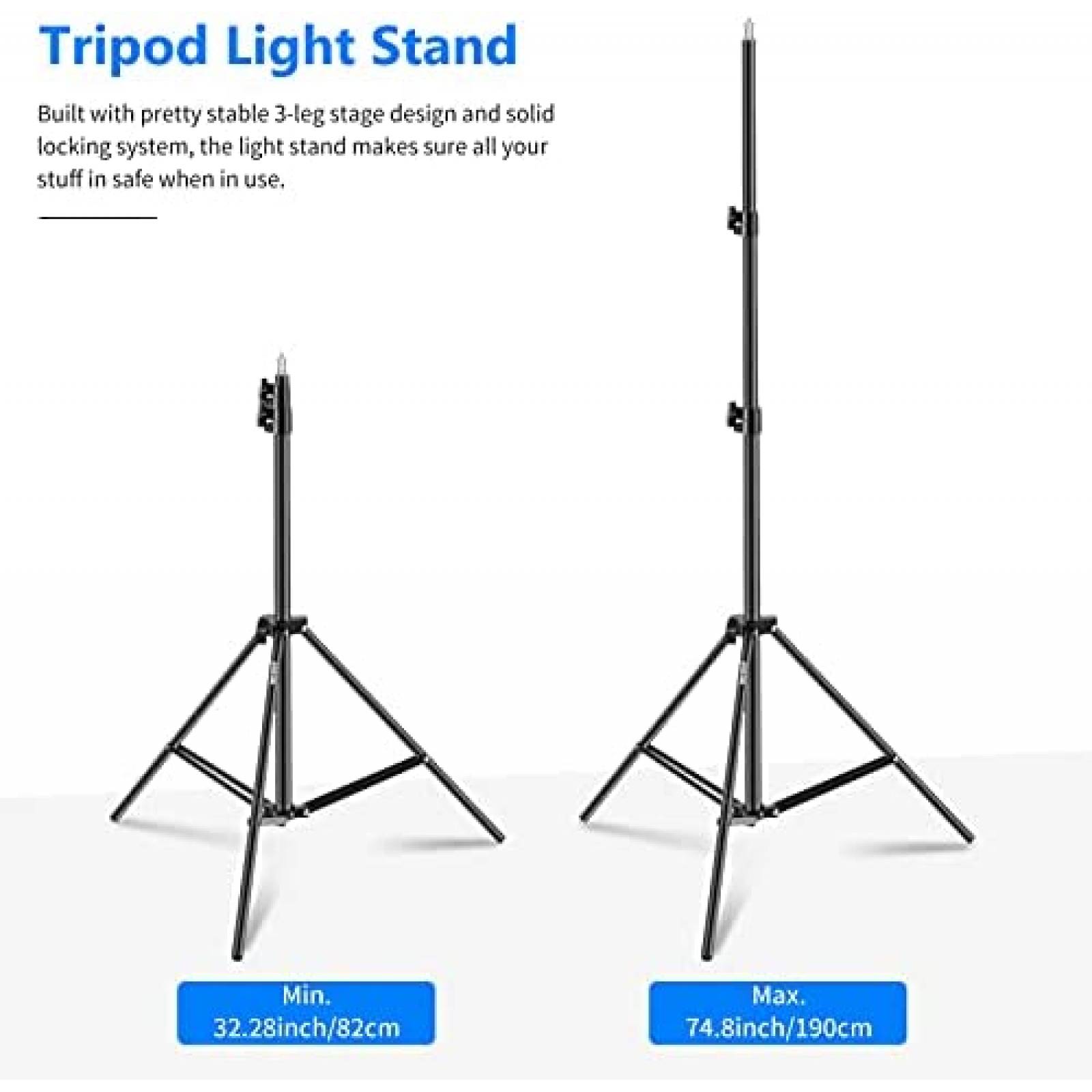 Kit de Iluminacion Neewer Softbox LED Regulables 48W -Negro